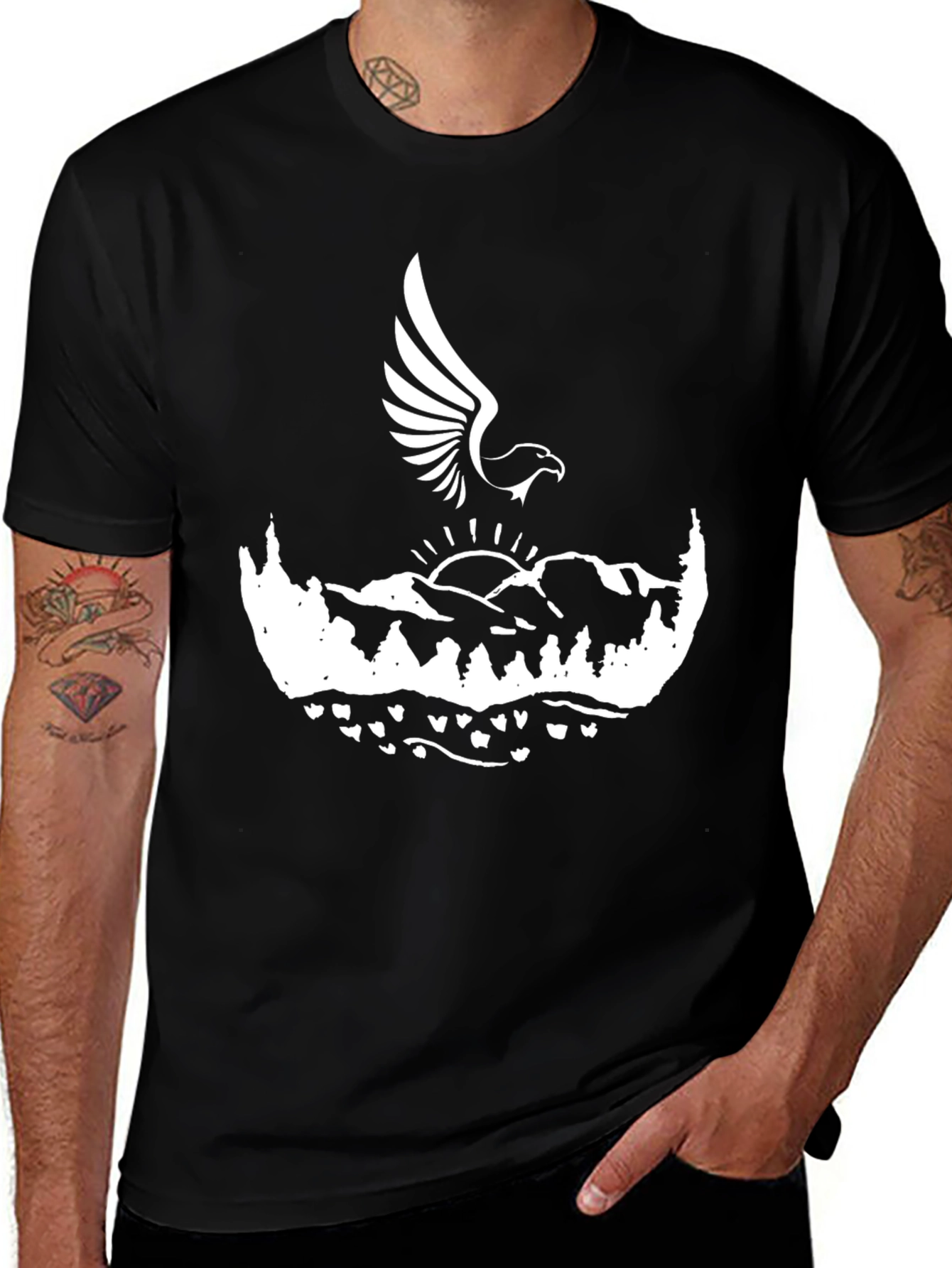 Eagle Mountain Graphic Tee - Black Cotton Blend