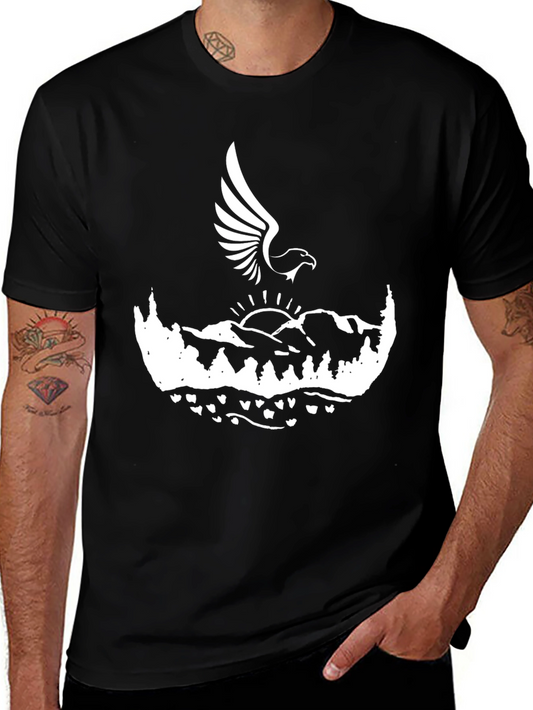Eagle Mountain Graphic Tee - Black Cotton Blend