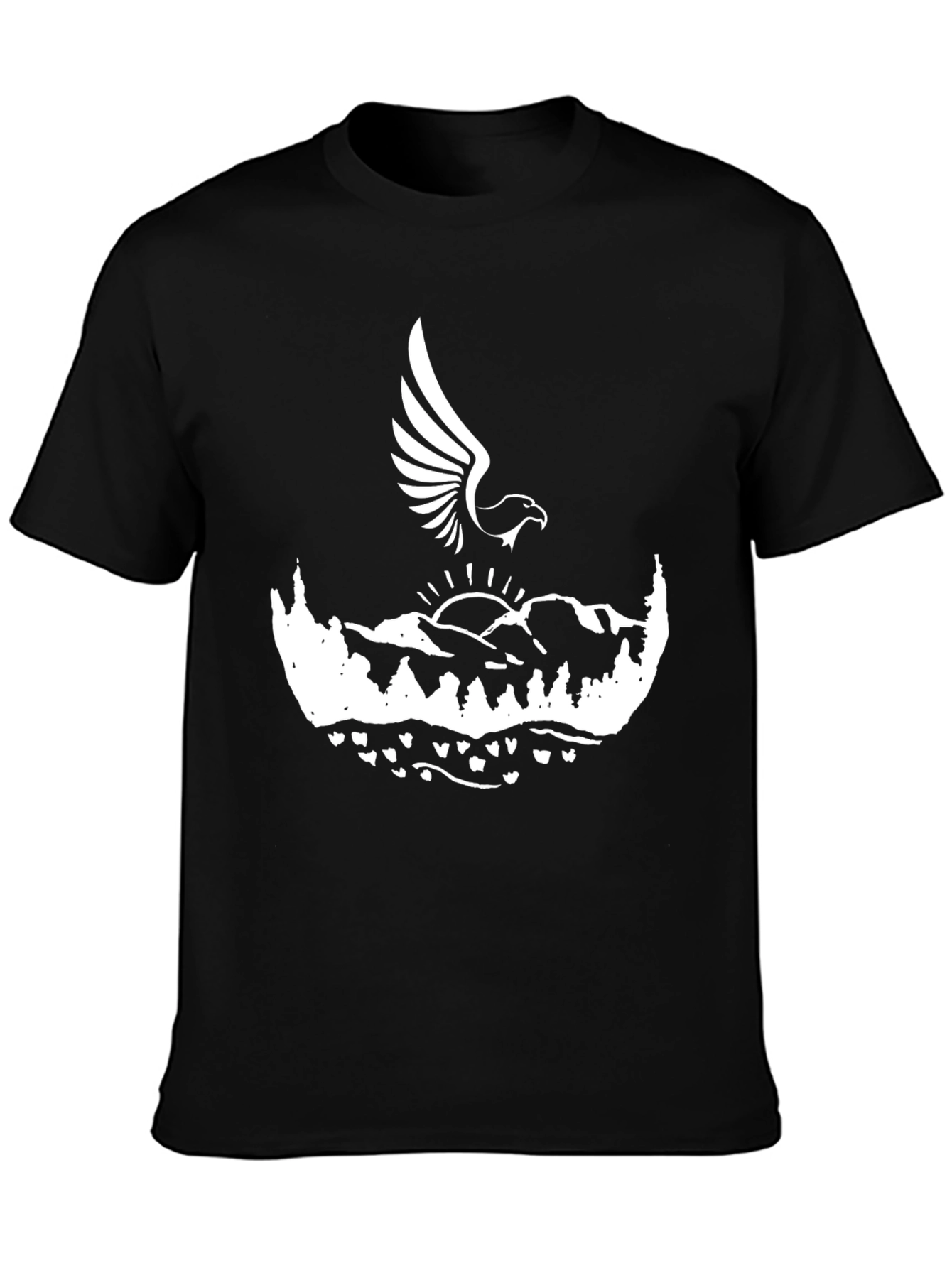 Eagle Mountain Graphic Tee - Black Cotton Blend