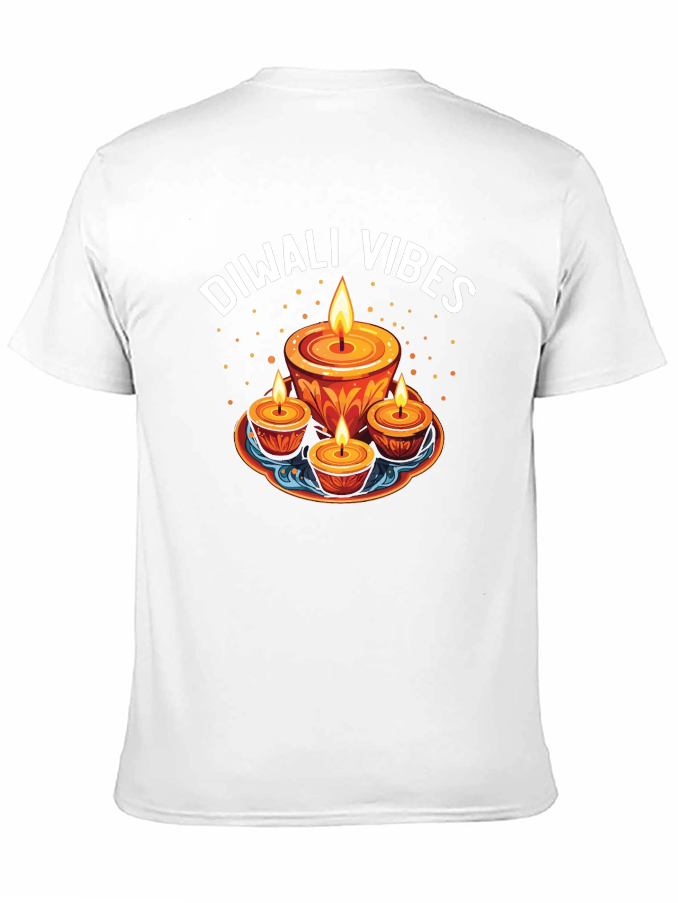 Diwali Vibes Graphic Tee - Festive Candle Design
