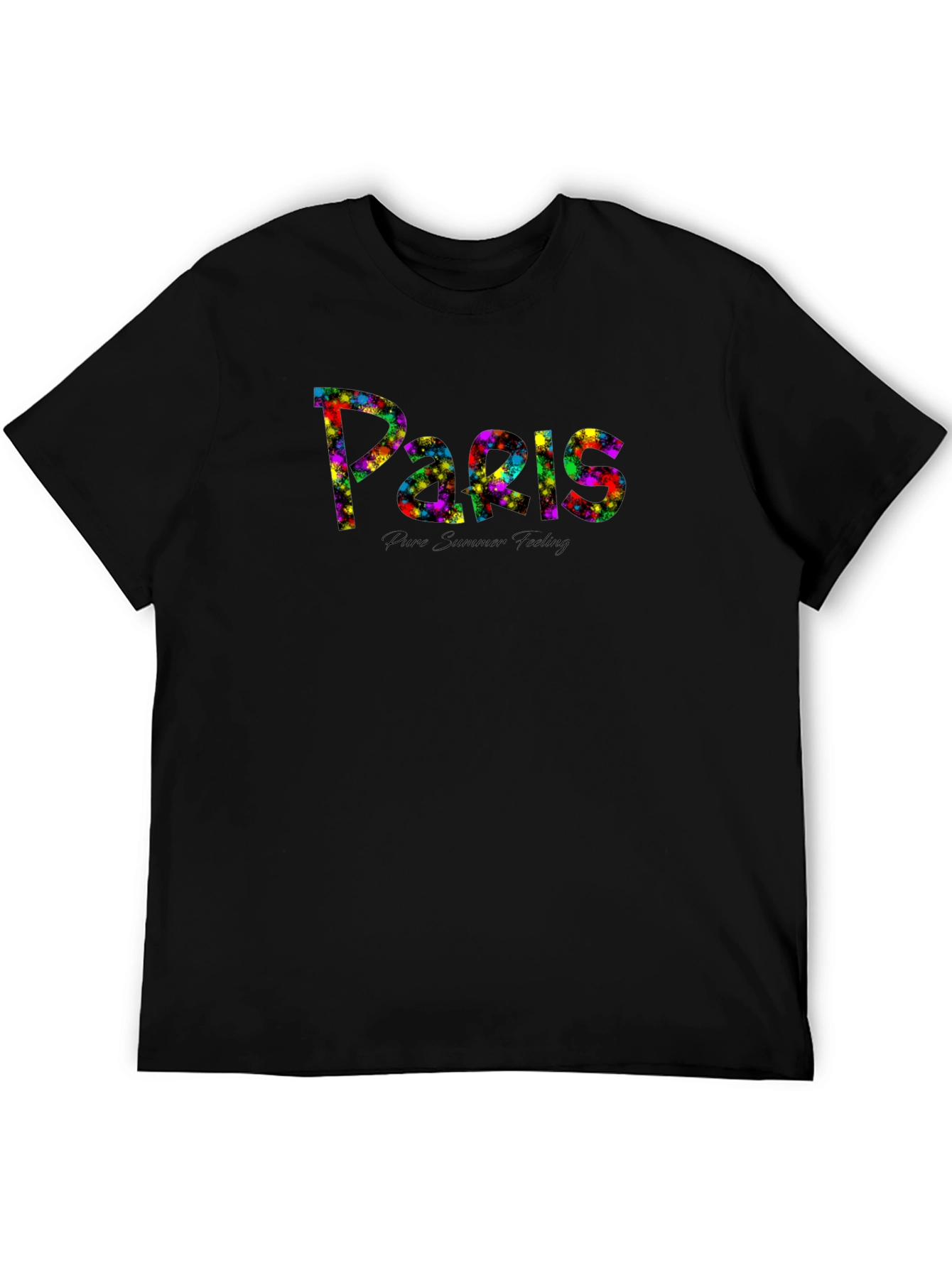 Paris Summer Feeling Black T-Shirt