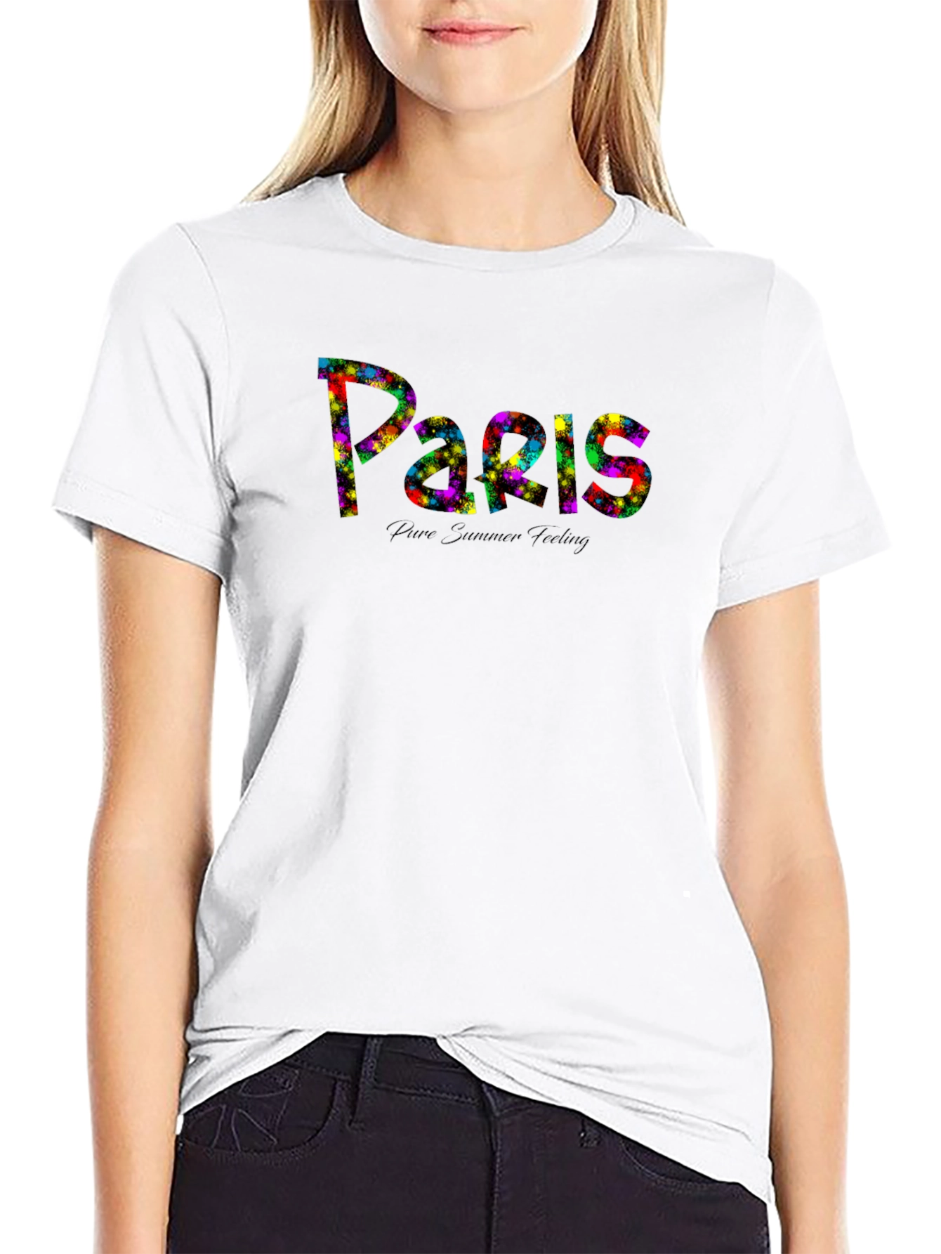 Paris Summer Feeling Black T-Shirt