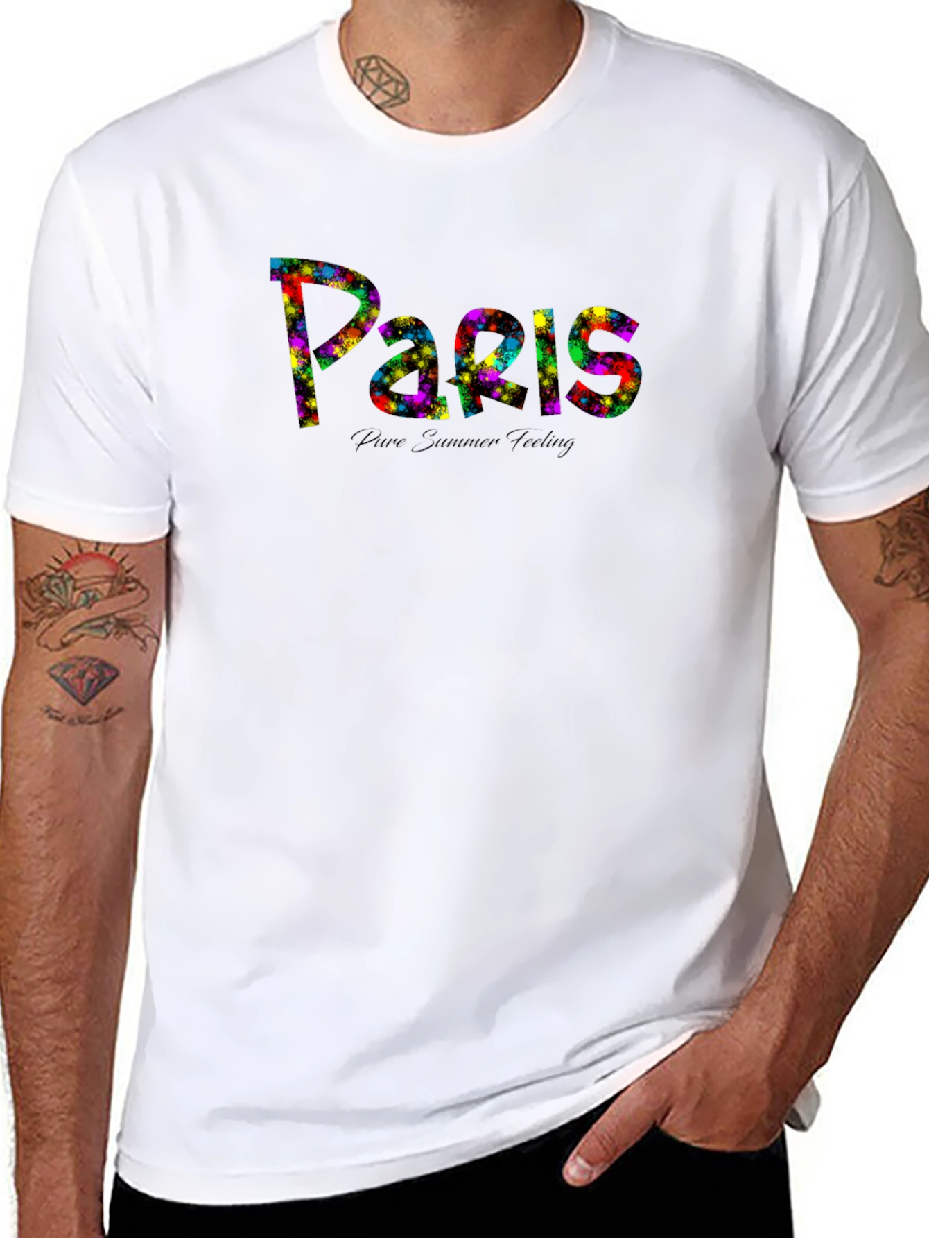 Paris Summer Feeling Black T-Shirt