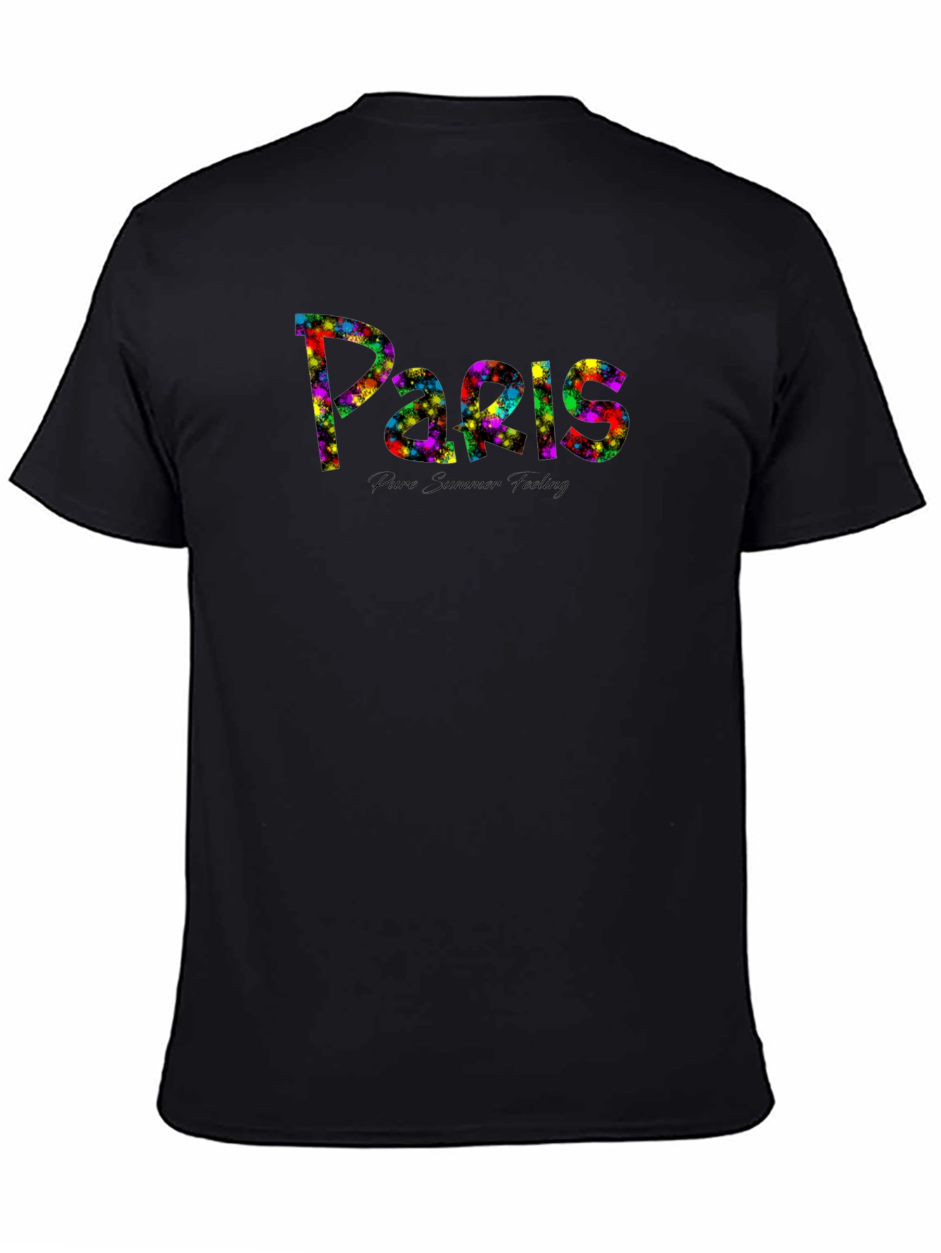 Paris Summer Feeling Black T-Shirt