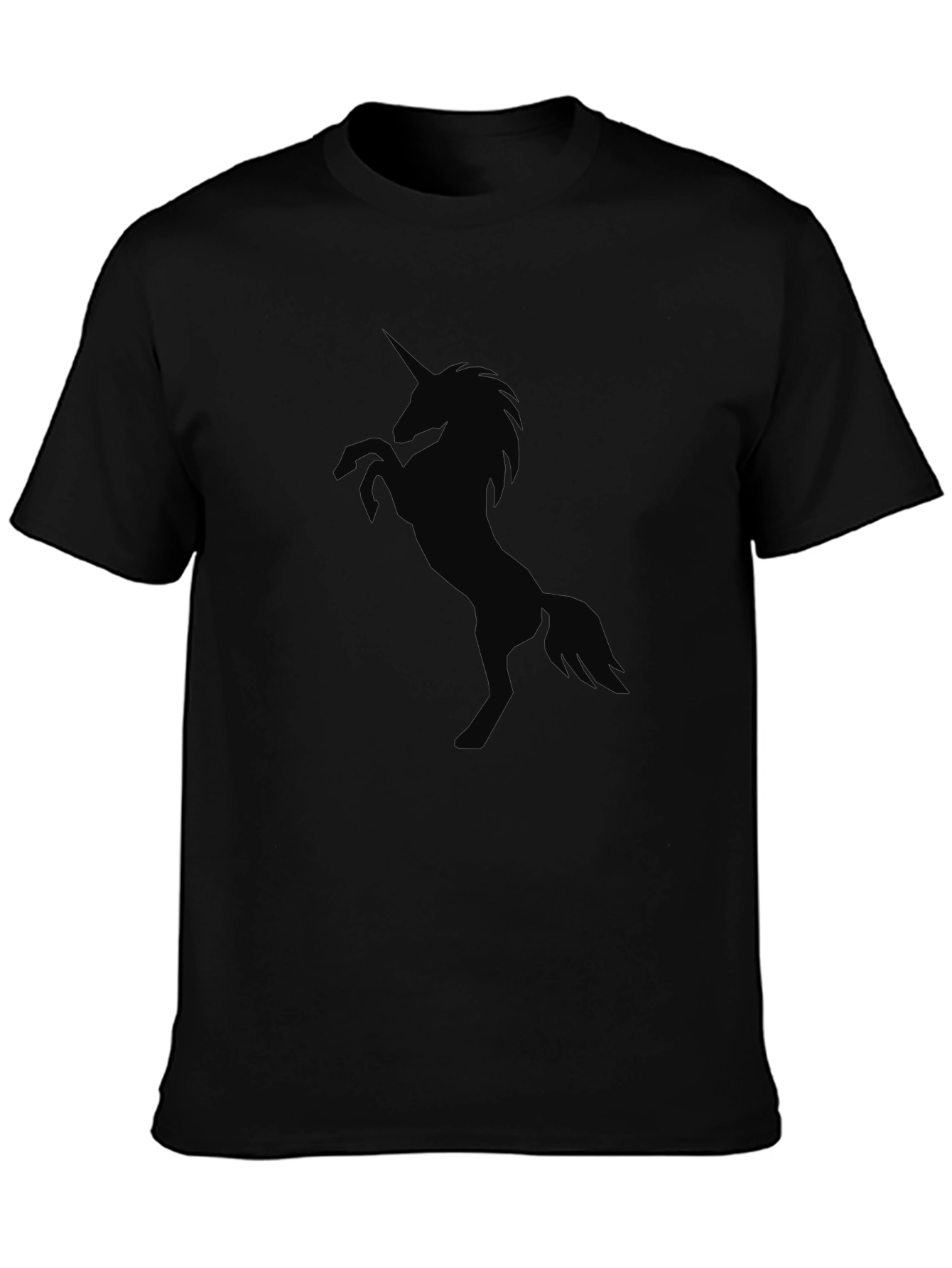 Mens Black Unicorn Graphic T-Shirt