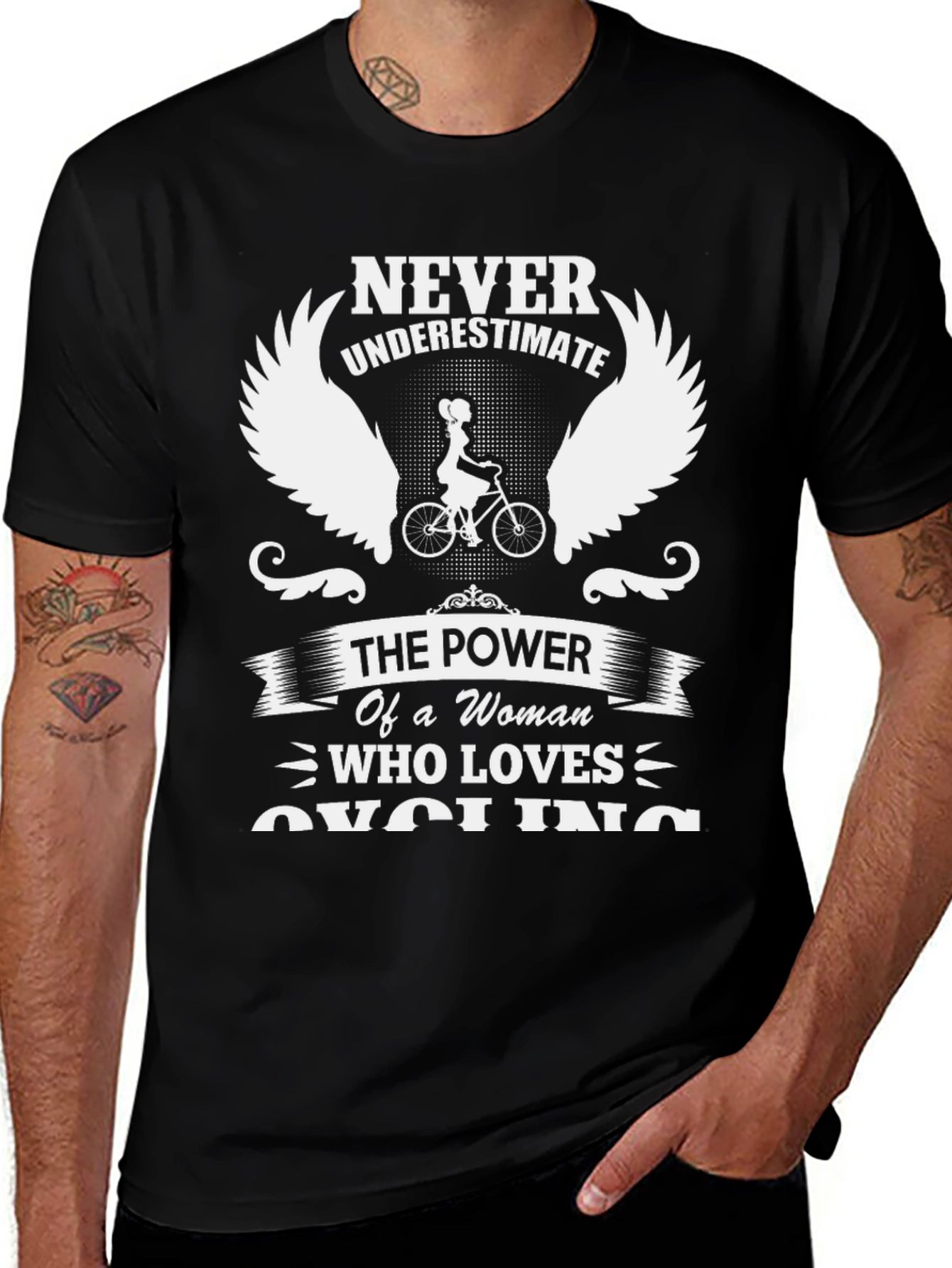Cycling Womans Power Black T-Shirt