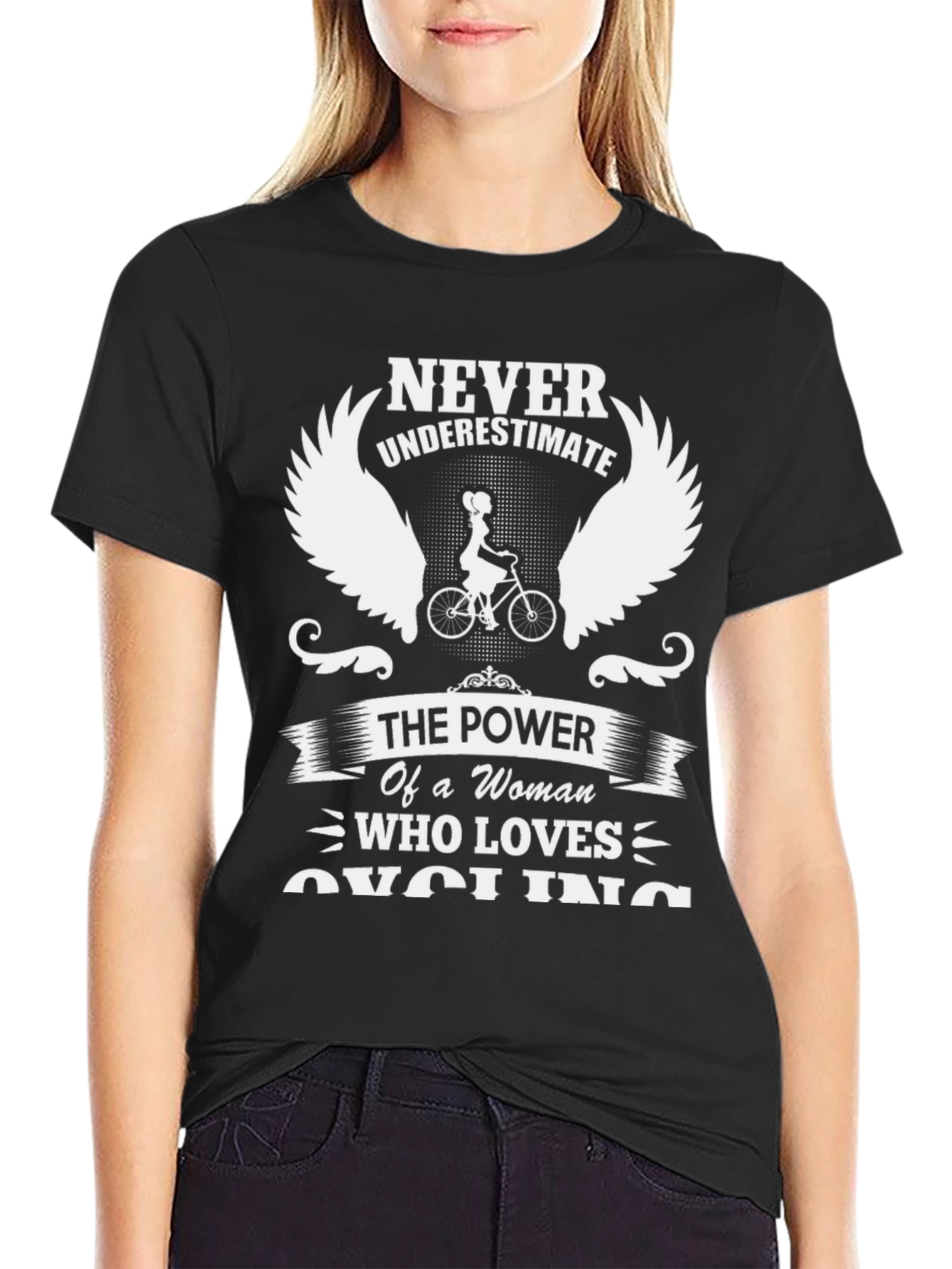 Cycling Womans Power Black T-Shirt