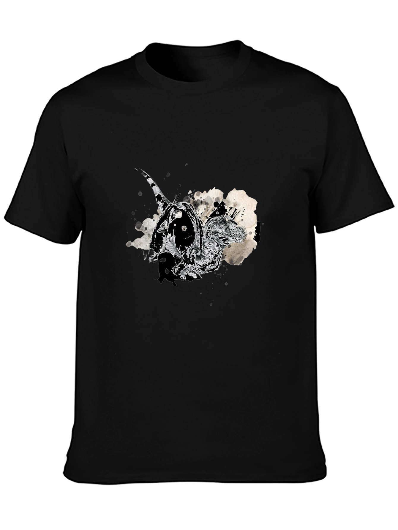 Dinosaur Graphic Print Black T-Shirt