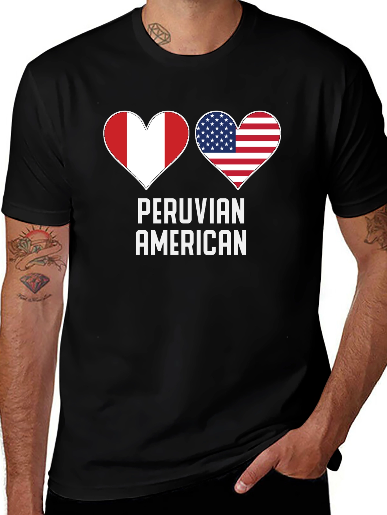 Peruvian American Heart Flag T-Shirt