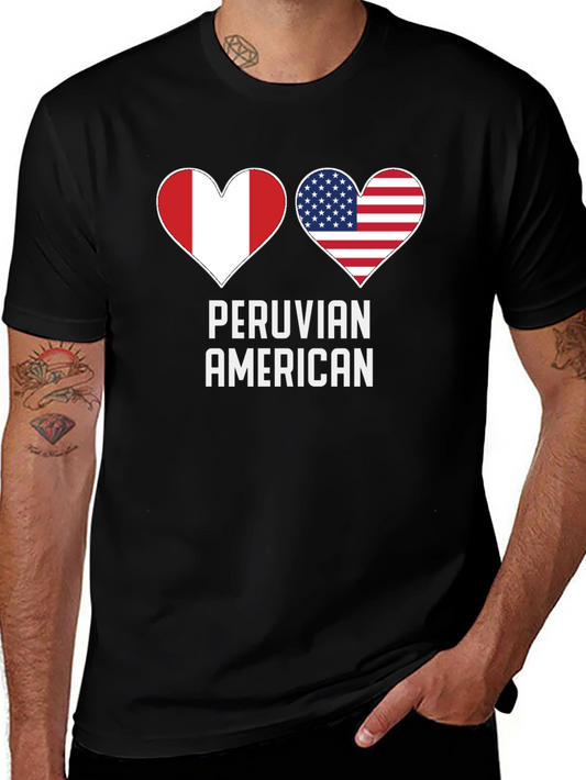 Peruvian American Heart Flag T-Shirt
