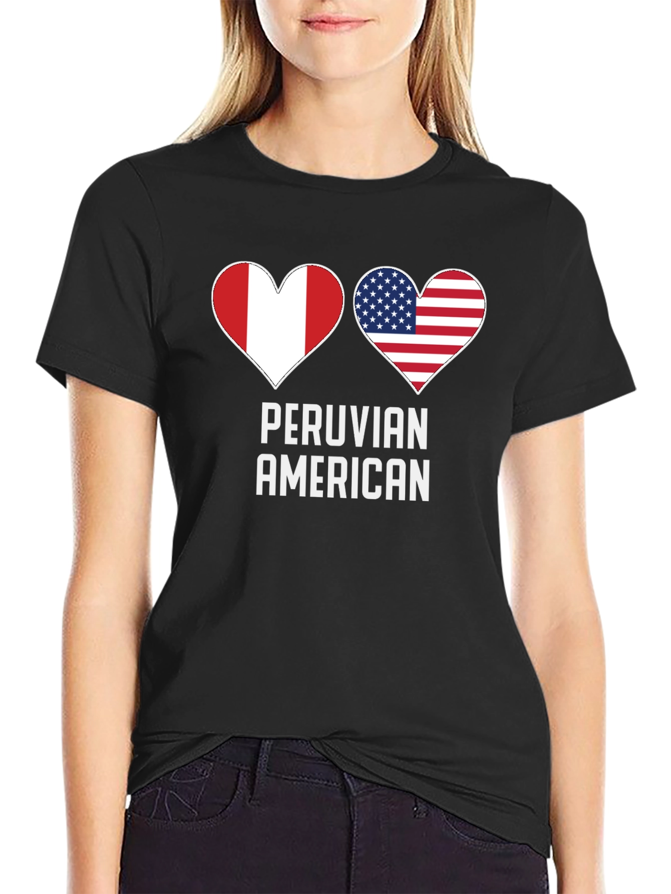 Peruvian American Heart Flag T-Shirt
