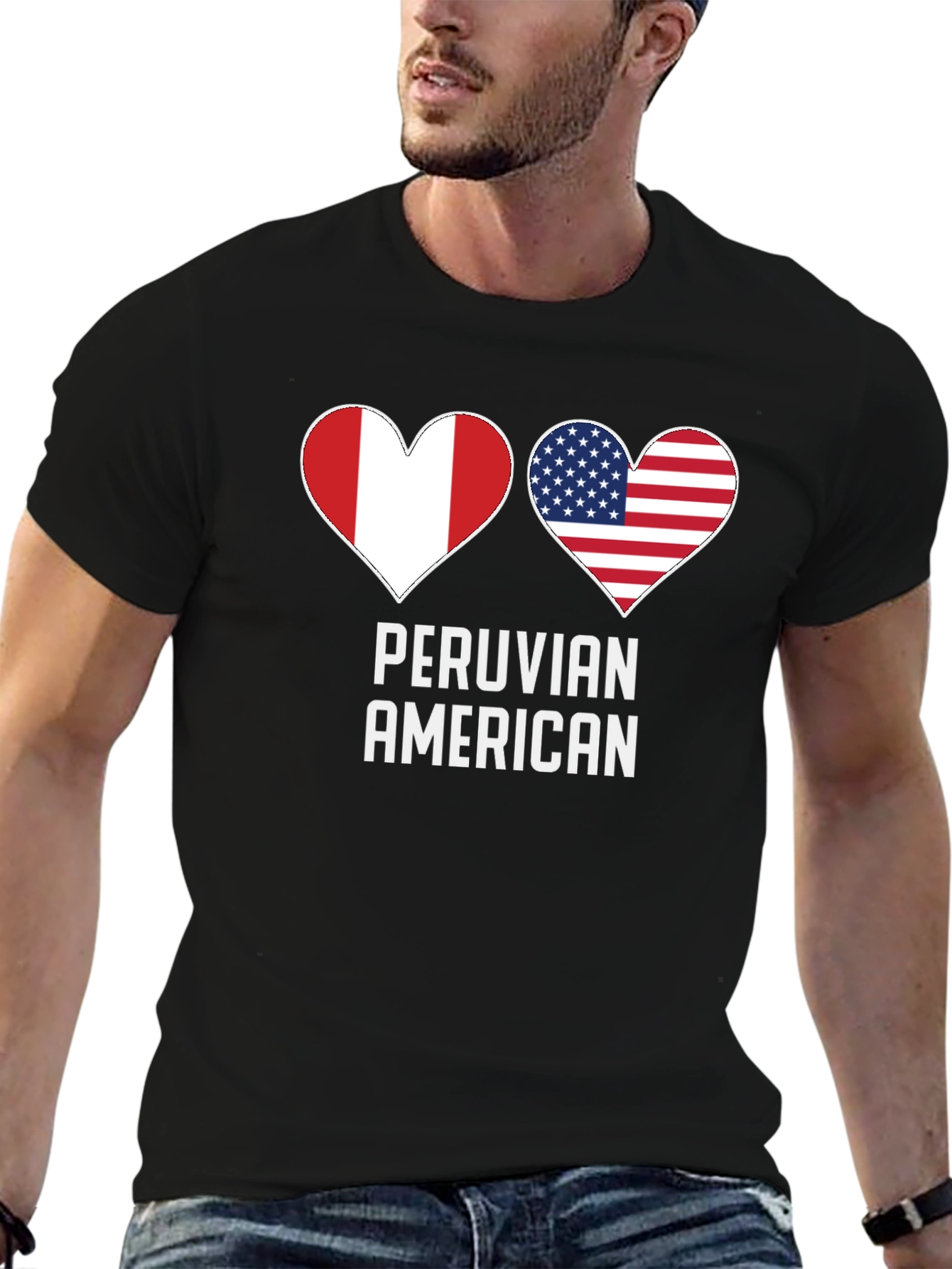 Peruvian American Heart Flag T-Shirt