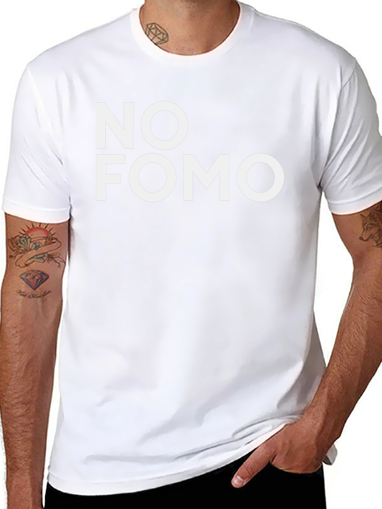 No FOMO Graphic Tee - Trendy Black T-Shirt