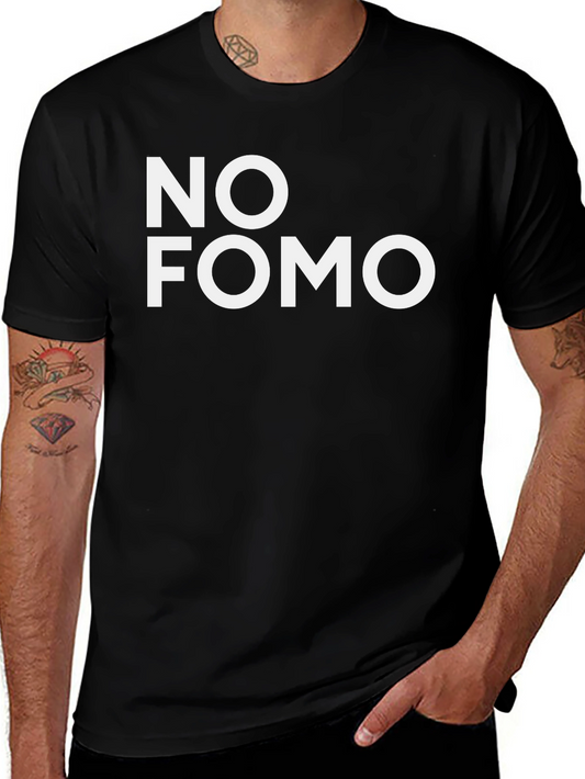 No FOMO Graphic Tee - Trendy Black T-Shirt