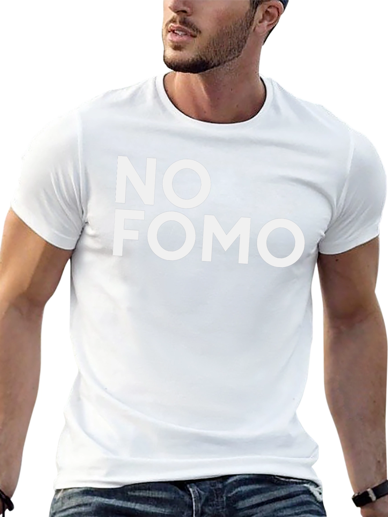 No FOMO Graphic Tee - Trendy Black T-Shirt