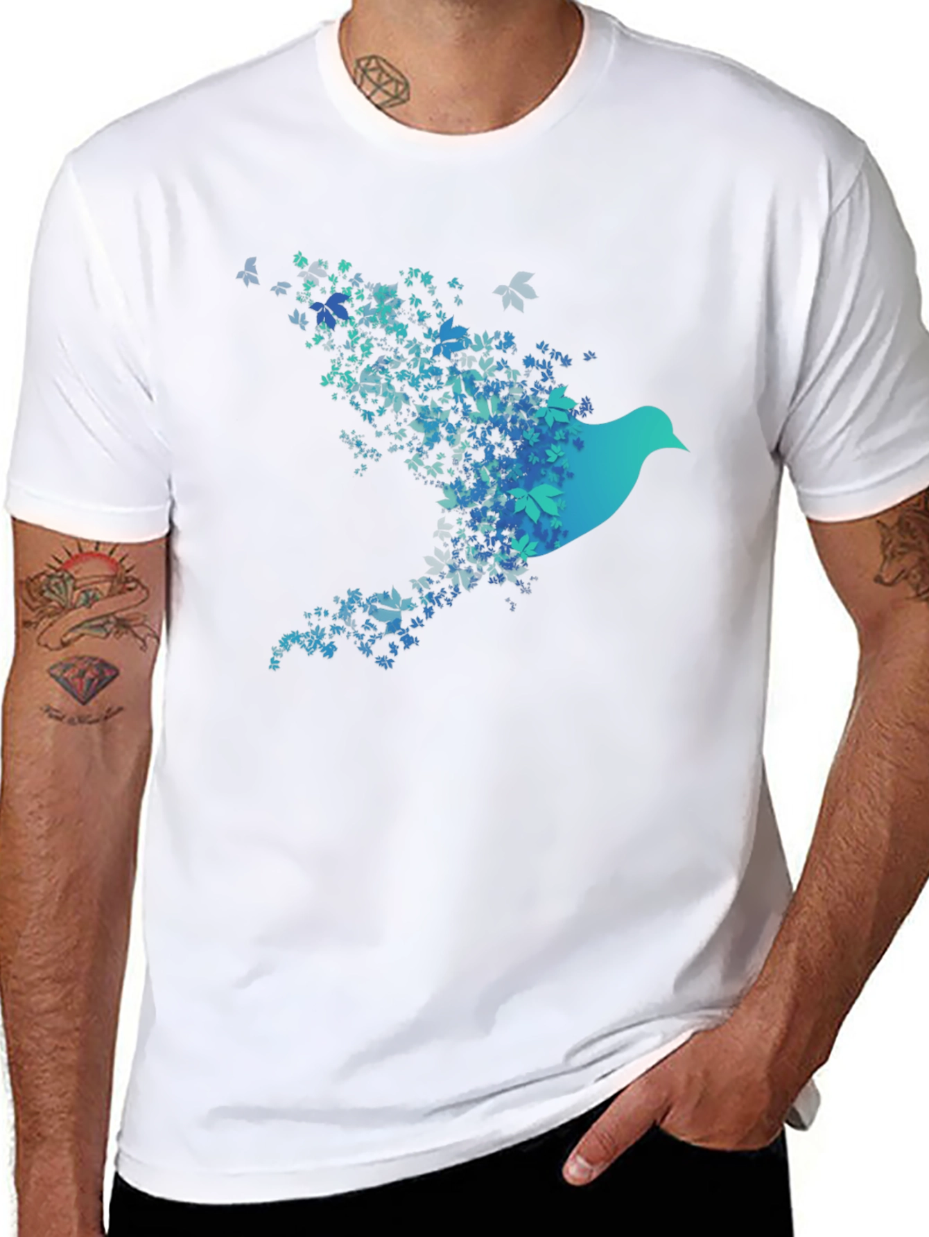 Bird of Leaves Graphic T-Shirt