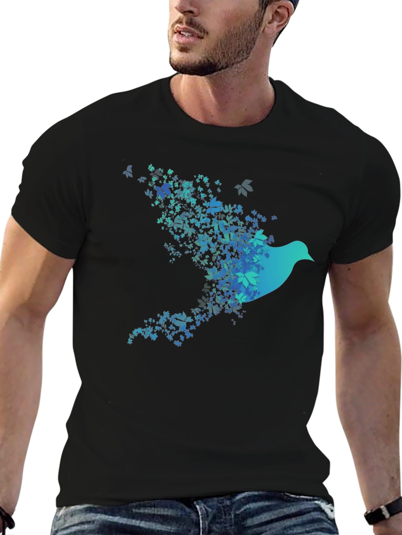 Bird of Leaves Graphic T-Shirt