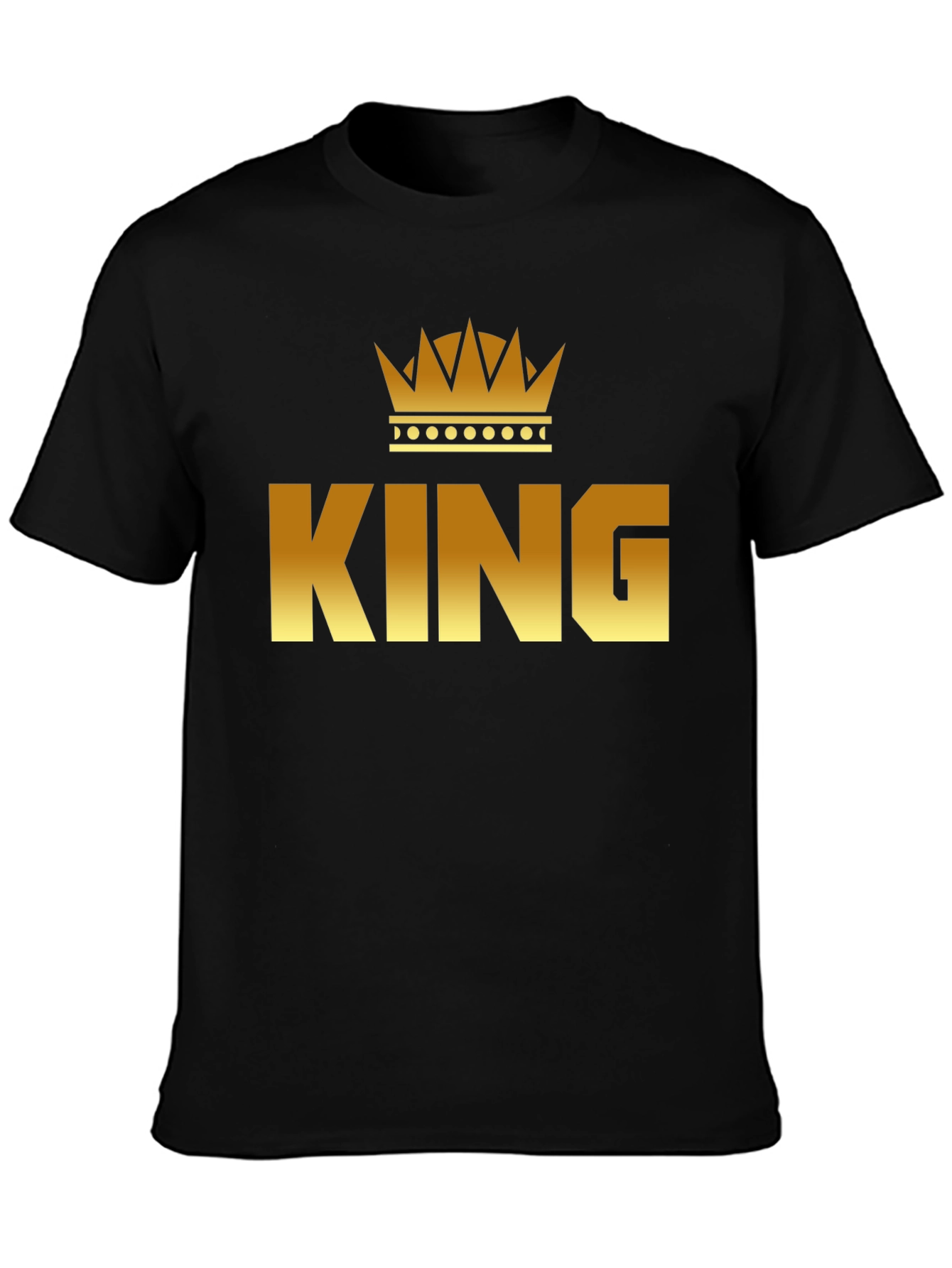 King Crown Graphic Tee - Gold Print Black T-Shirt