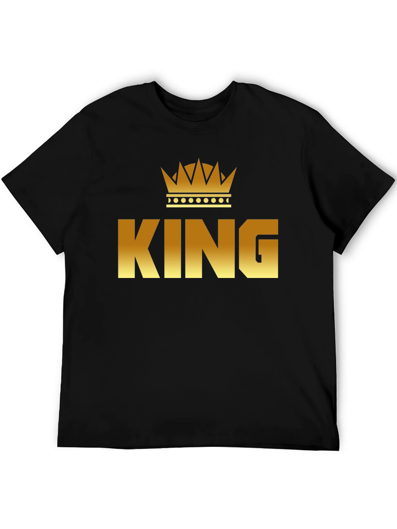 King Crown Graphic Tee - Gold Print Black T-Shirt