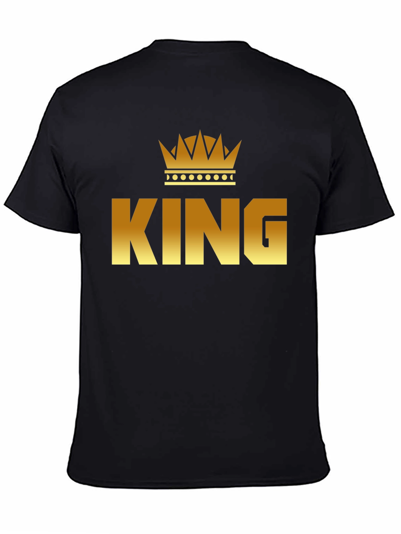 King Crown Graphic Tee - Gold Print Black T-Shirt