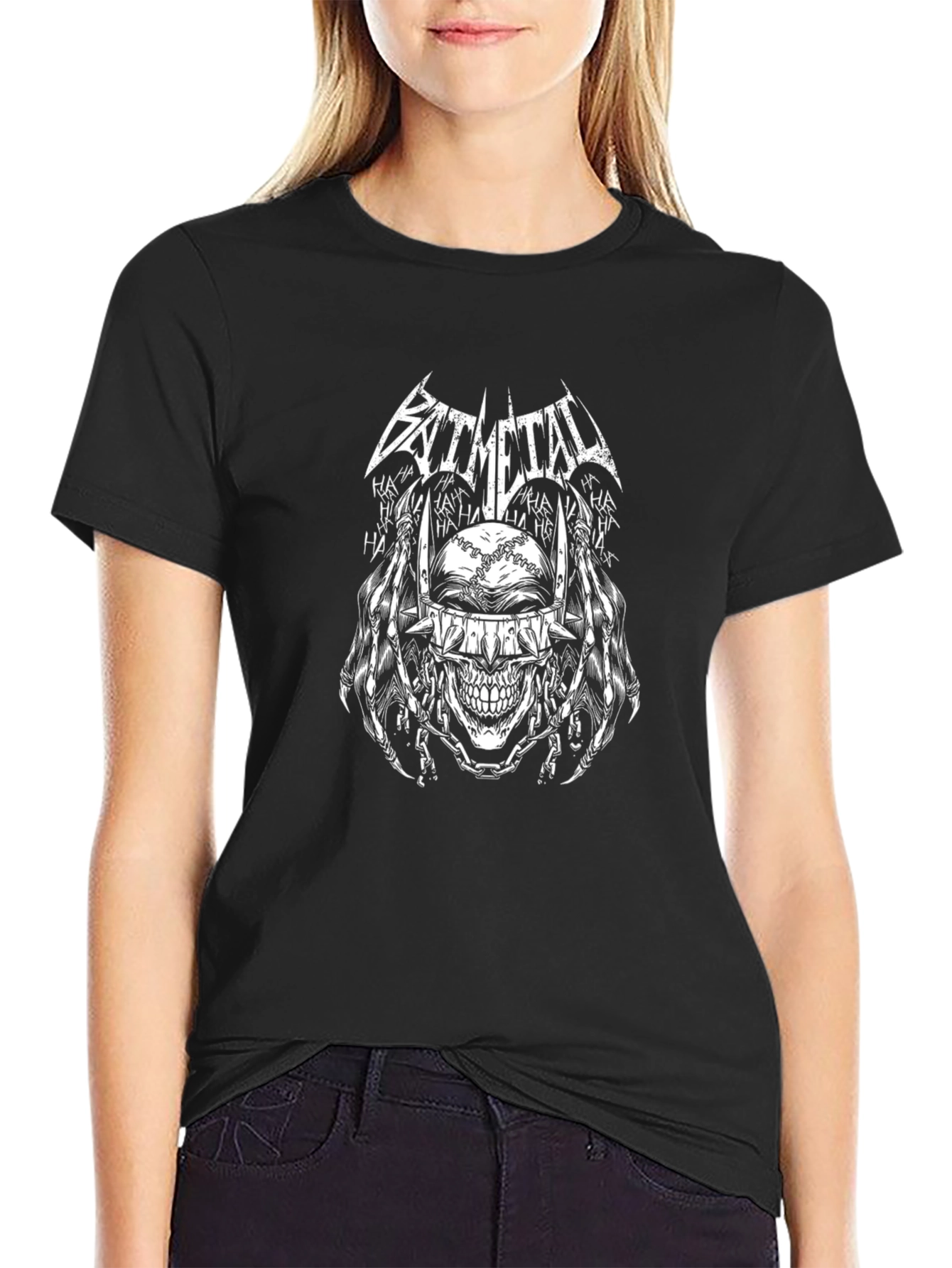 Bat Metal T-Shirt: Joker Skull Graphic Tee