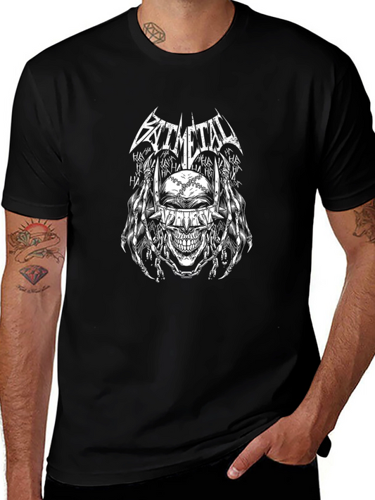 Bat Metal T-Shirt: Joker Skull Graphic Tee