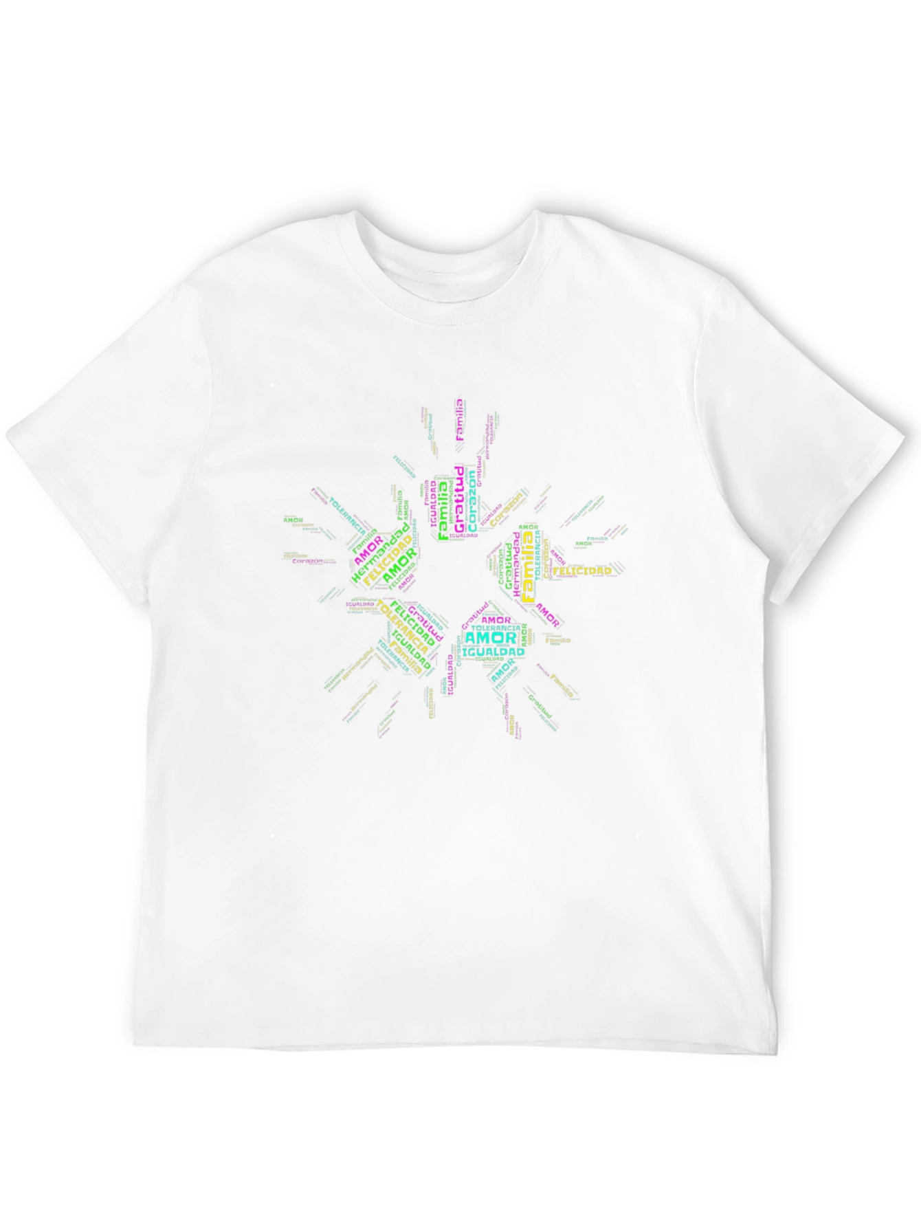 Word Cloud T-Shirt: Amor Familia Felicidad