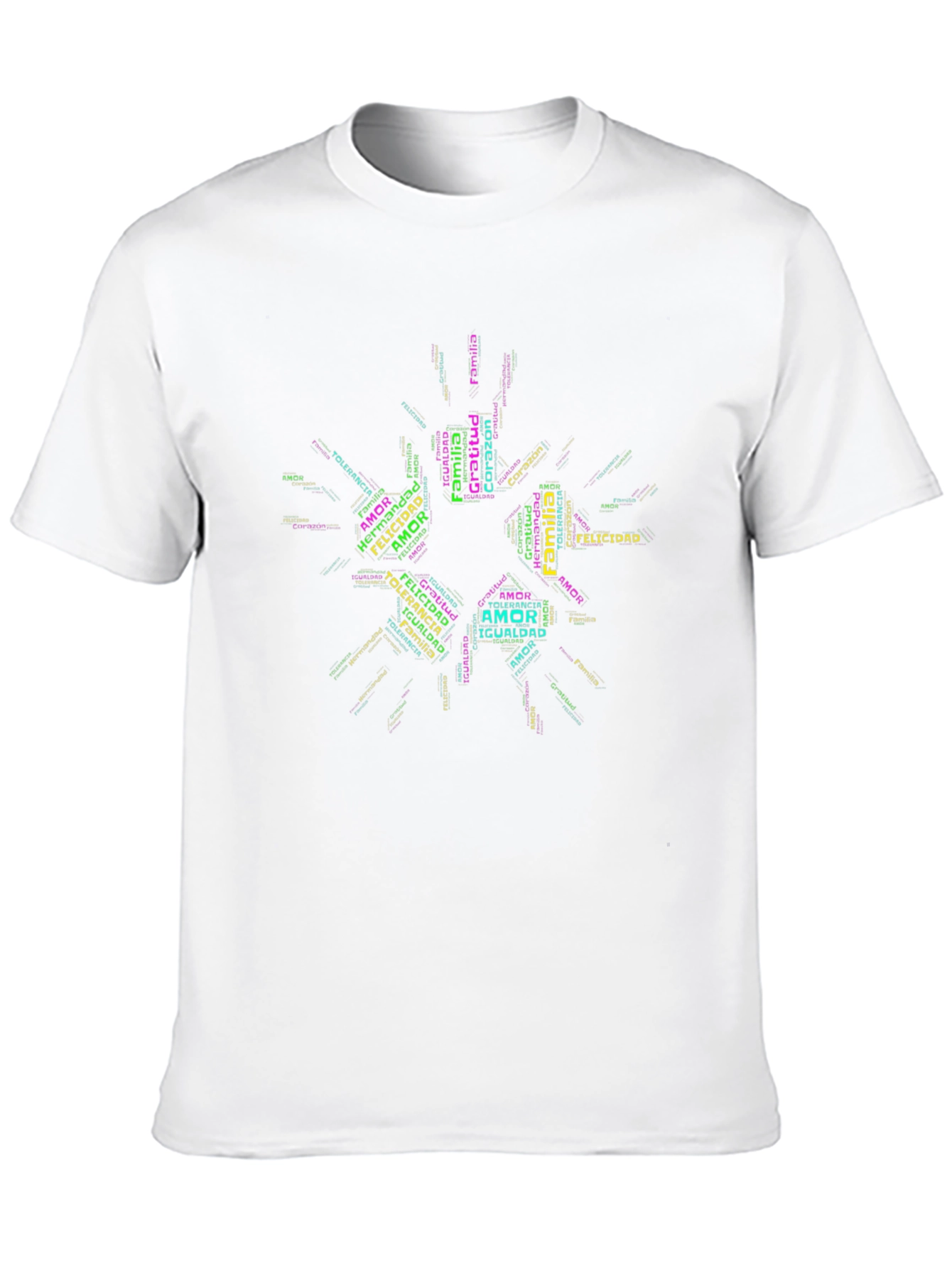 Word Cloud T-Shirt: Amor Familia Felicidad