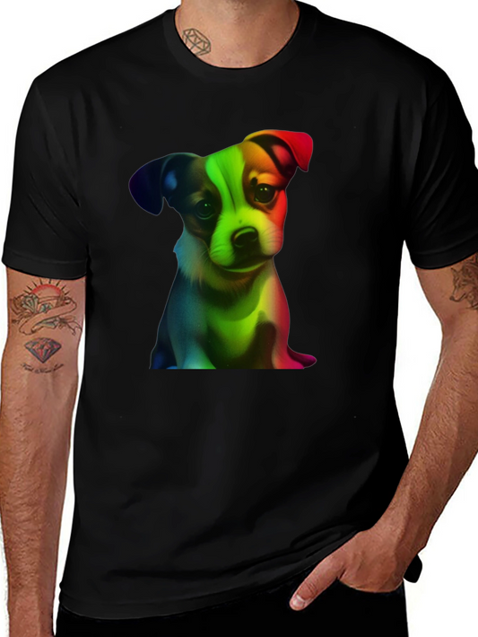 Rainbow Puppy Graphic Tee - Black