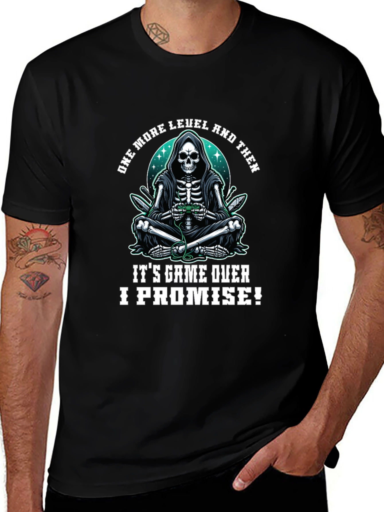 Gamer Grim Reaper T-Shirt - One More Level!