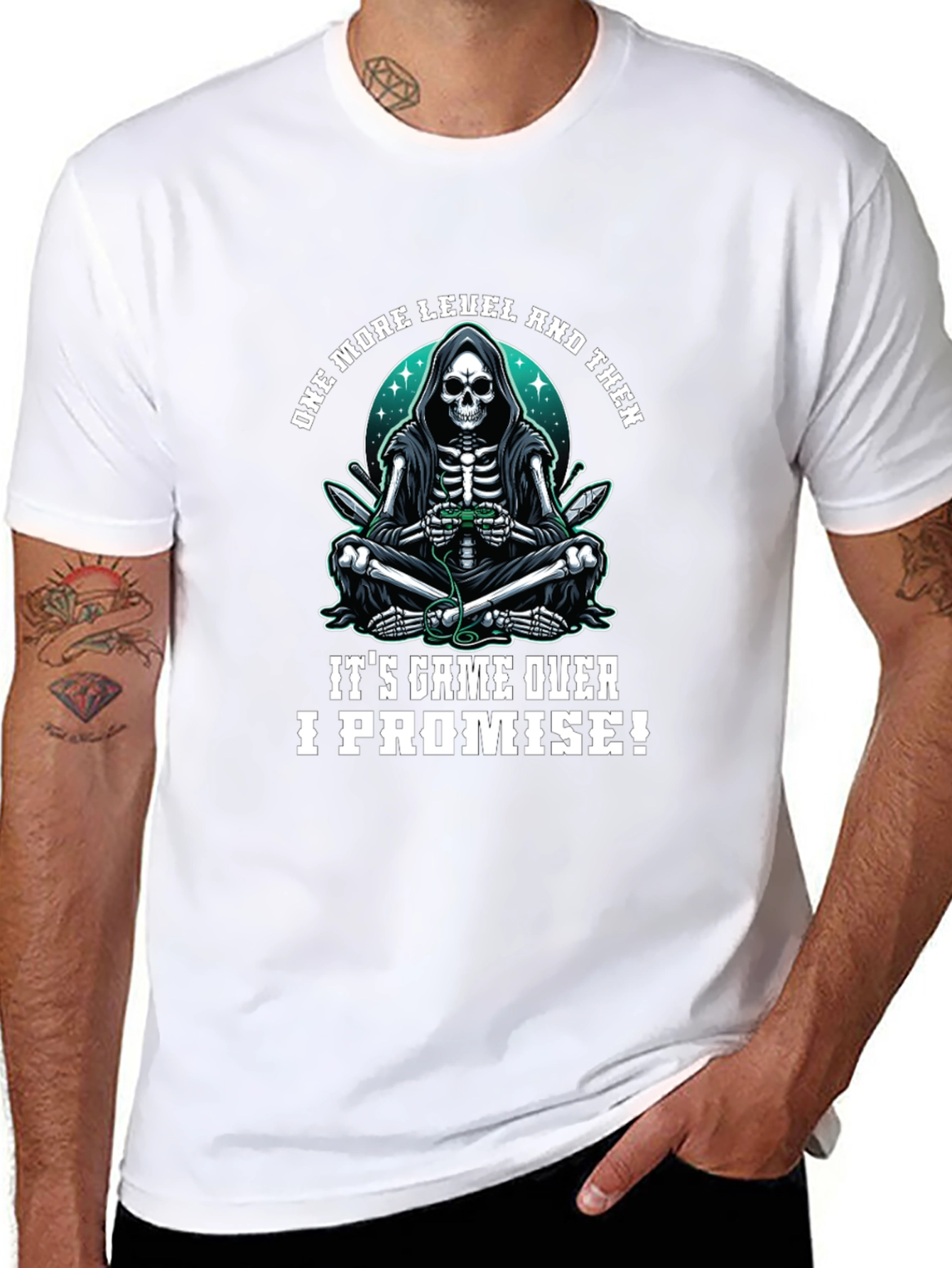 Gamer Grim Reaper T-Shirt - One More Level!