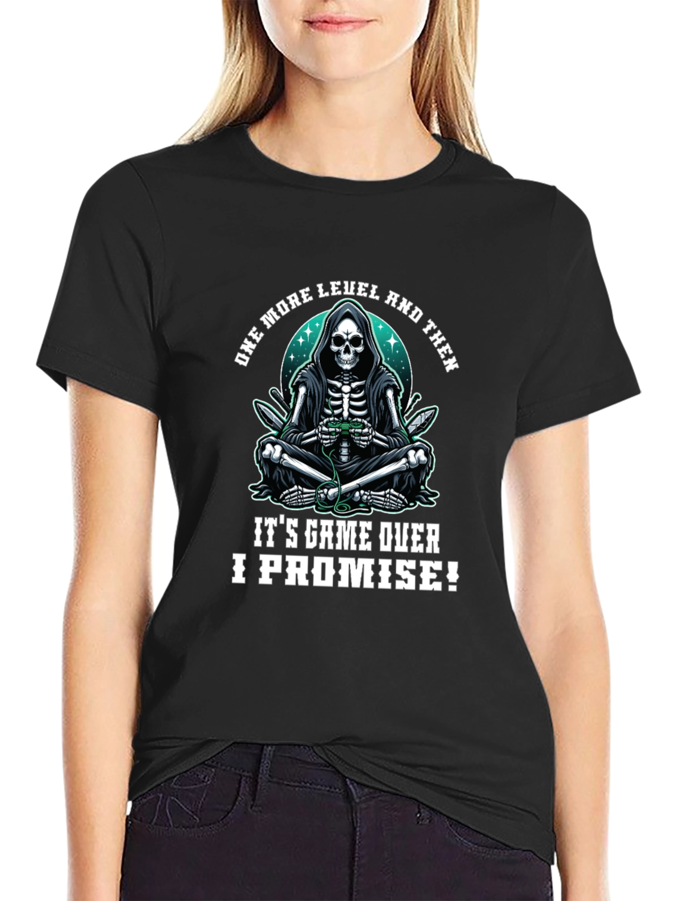 Gamer Grim Reaper T-Shirt - One More Level!