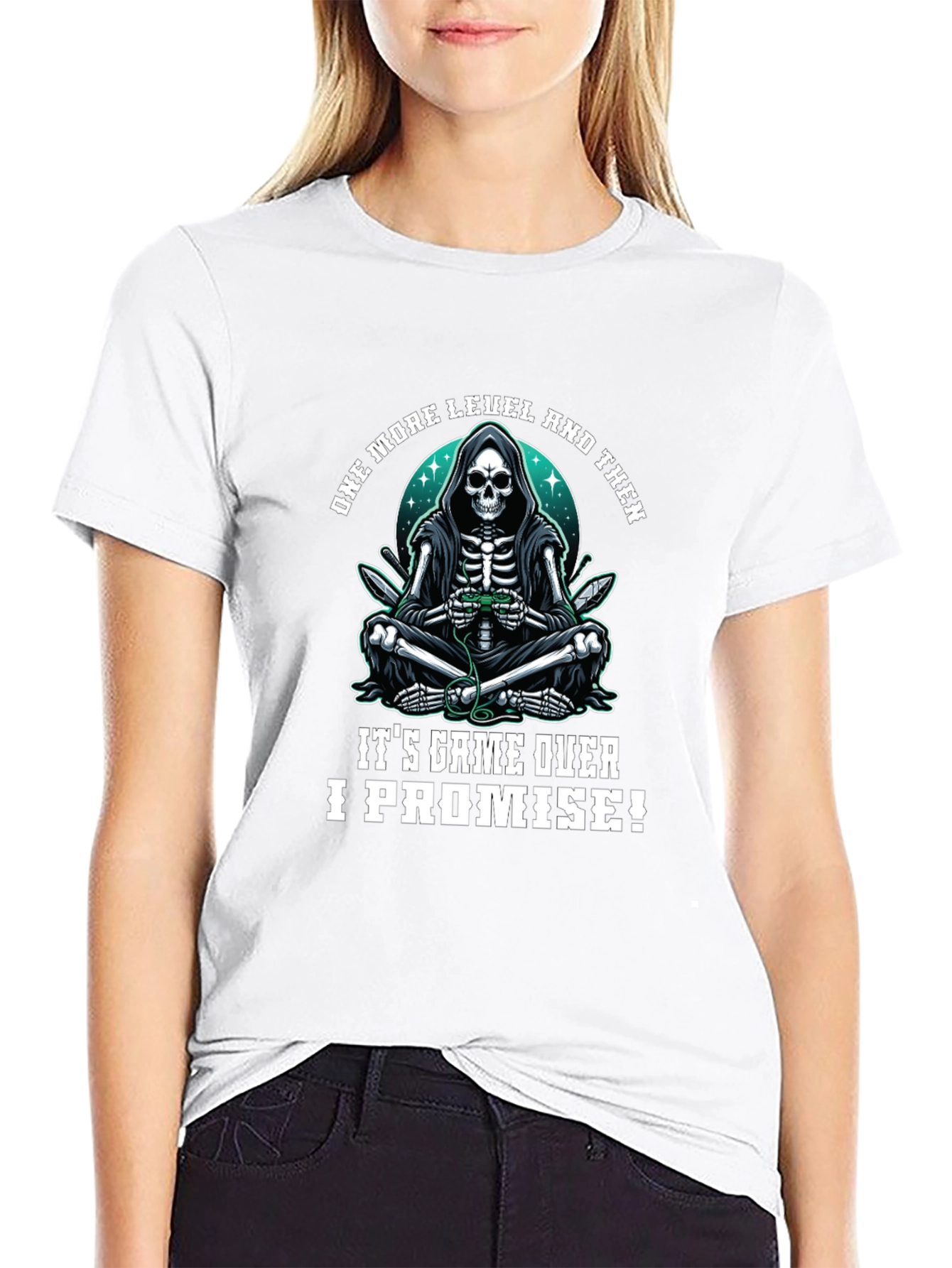 Gamer Grim Reaper T-Shirt - One More Level!