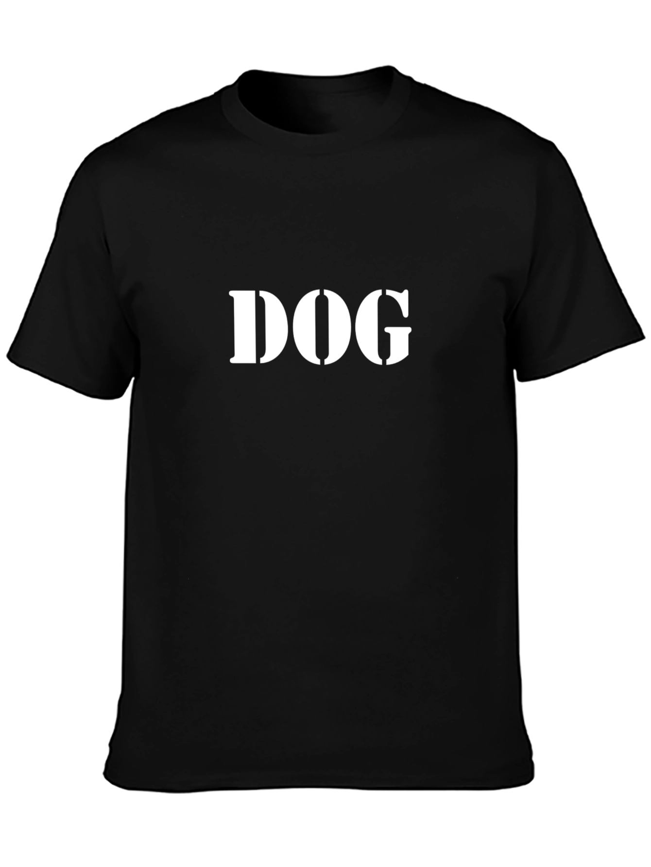 Bold DOG Graphic Tee - Black Cotton Casual
