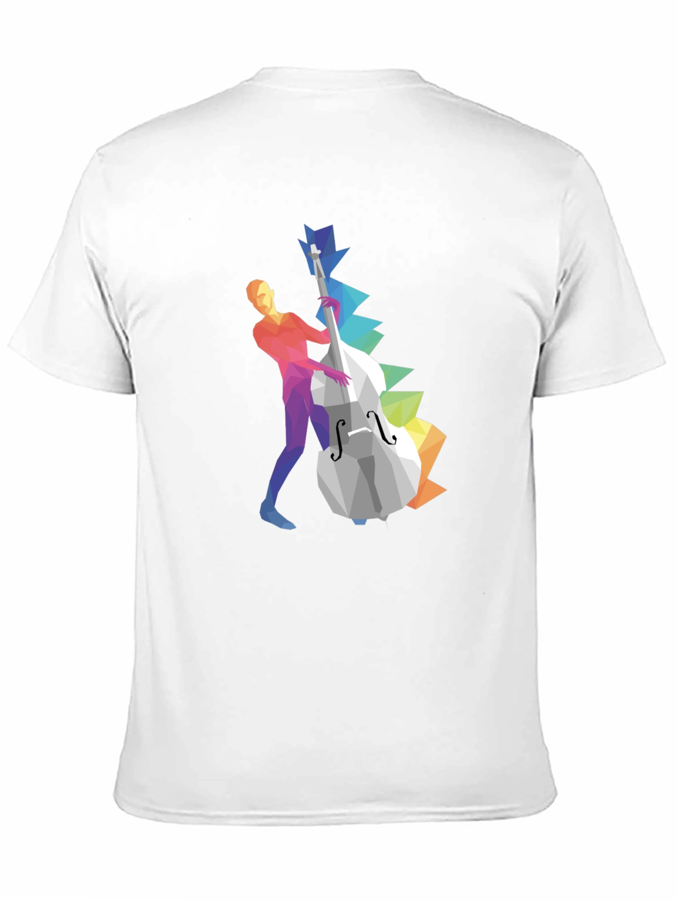 Musical T-Shirt: Geometric Bass Player Design