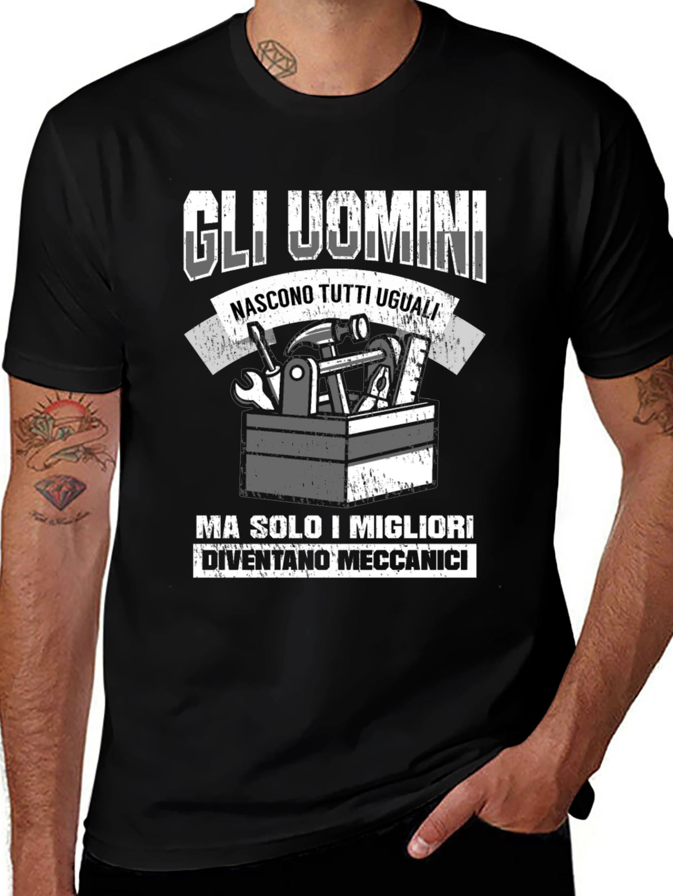 Mechanic Humor Graphic T-Shirt - Mens Black Tee