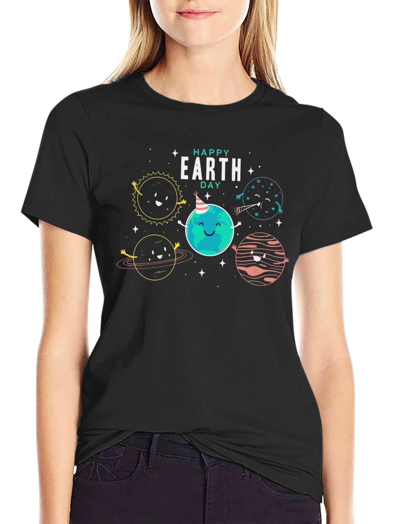 Happy Earth Day Black Graphic Tee