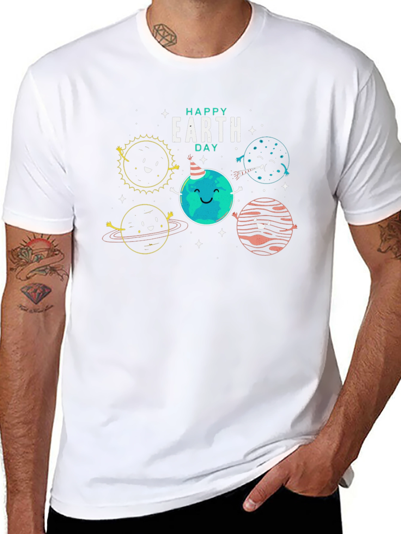Happy Earth Day Black Graphic Tee