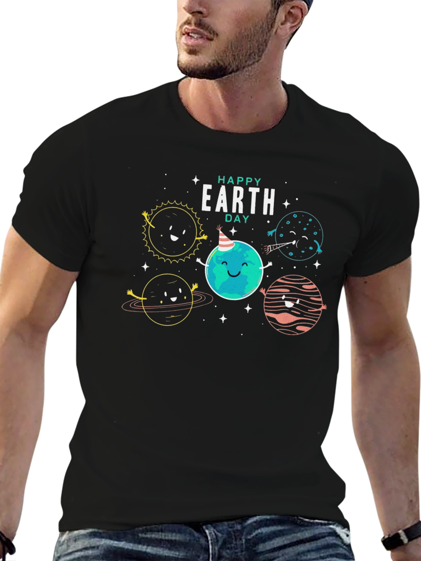 Happy Earth Day Black Graphic Tee