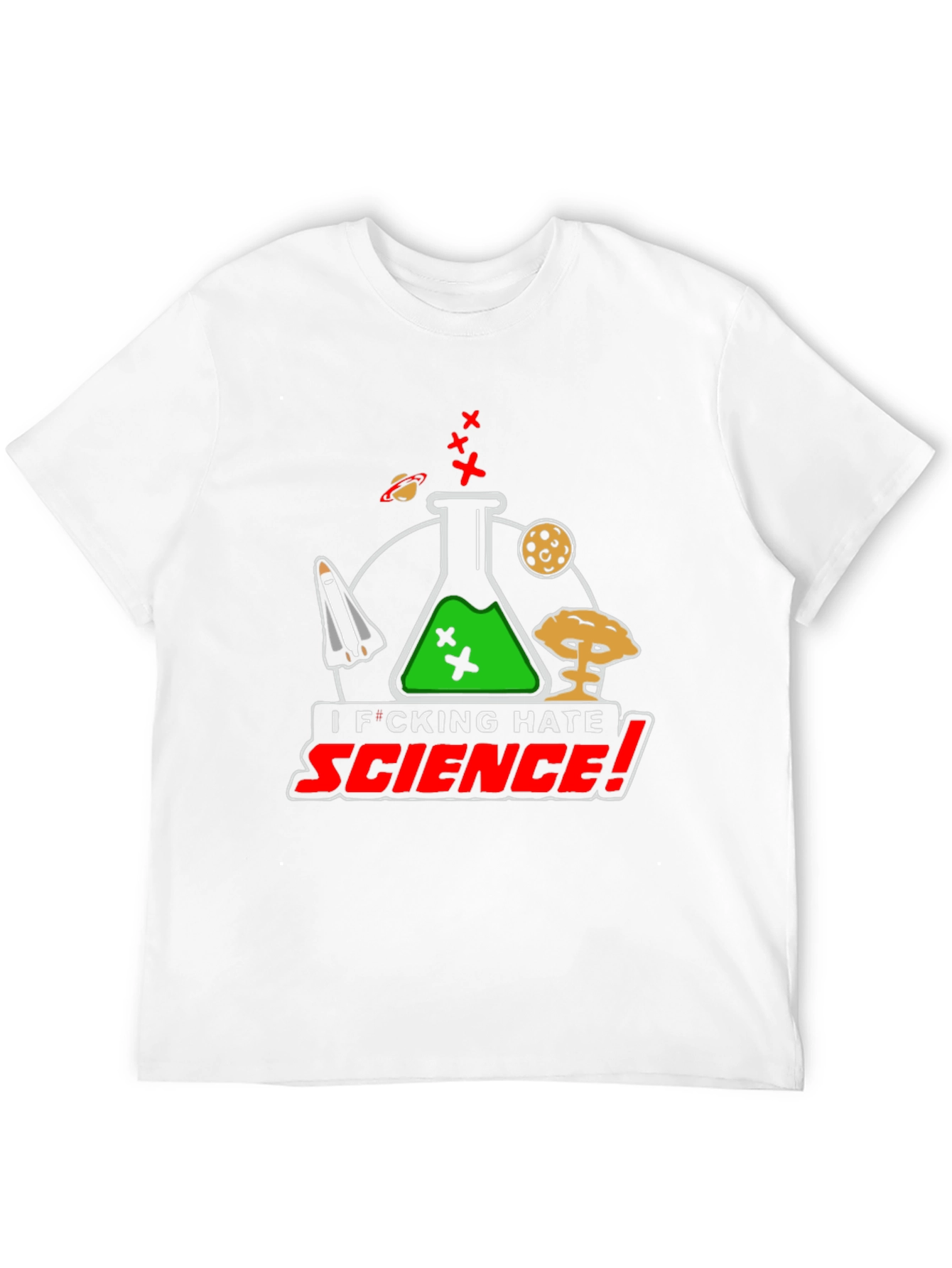 I Hate Science Black T-Shirt Funny Graphic Tee
