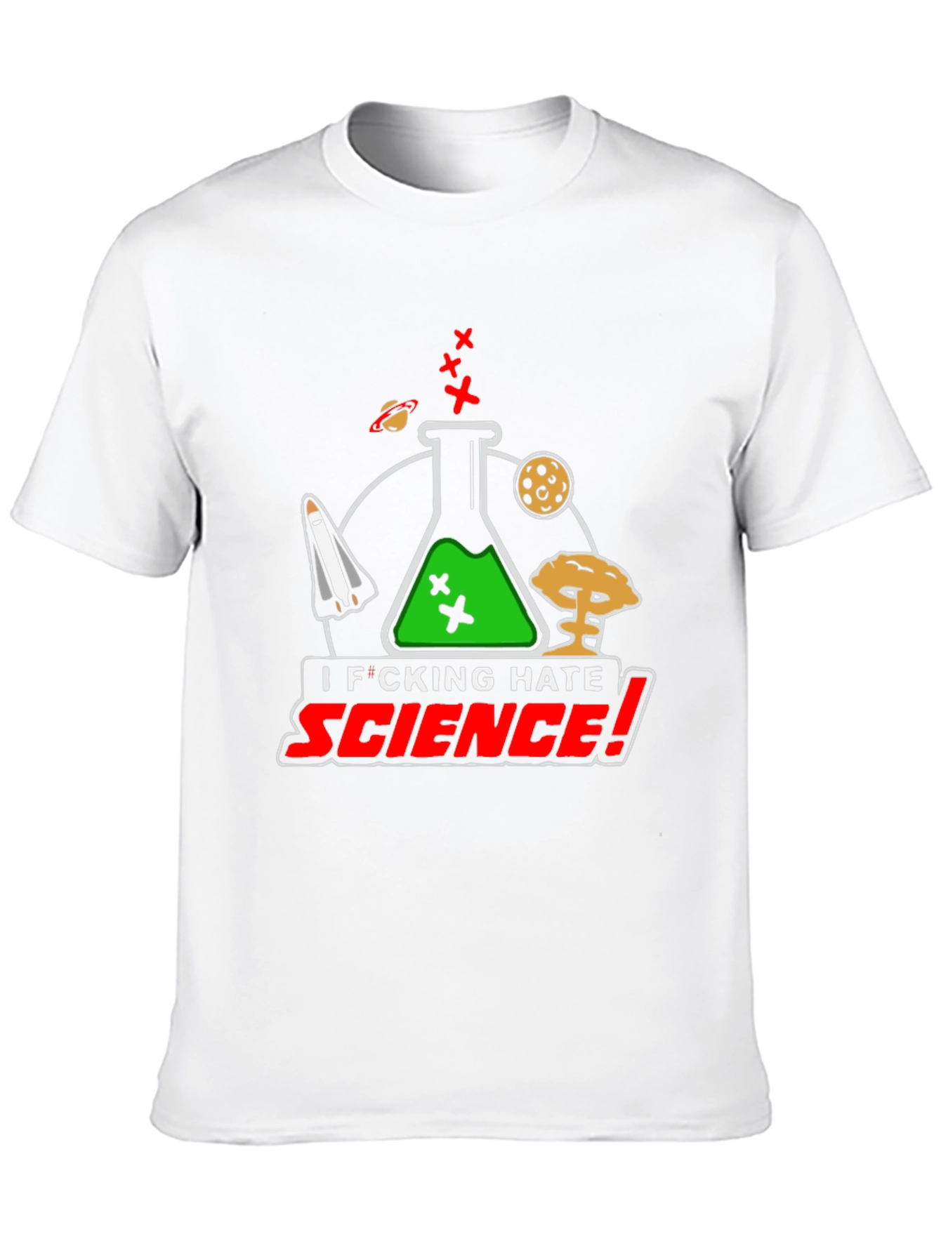 I Hate Science Black T-Shirt Funny Graphic Tee