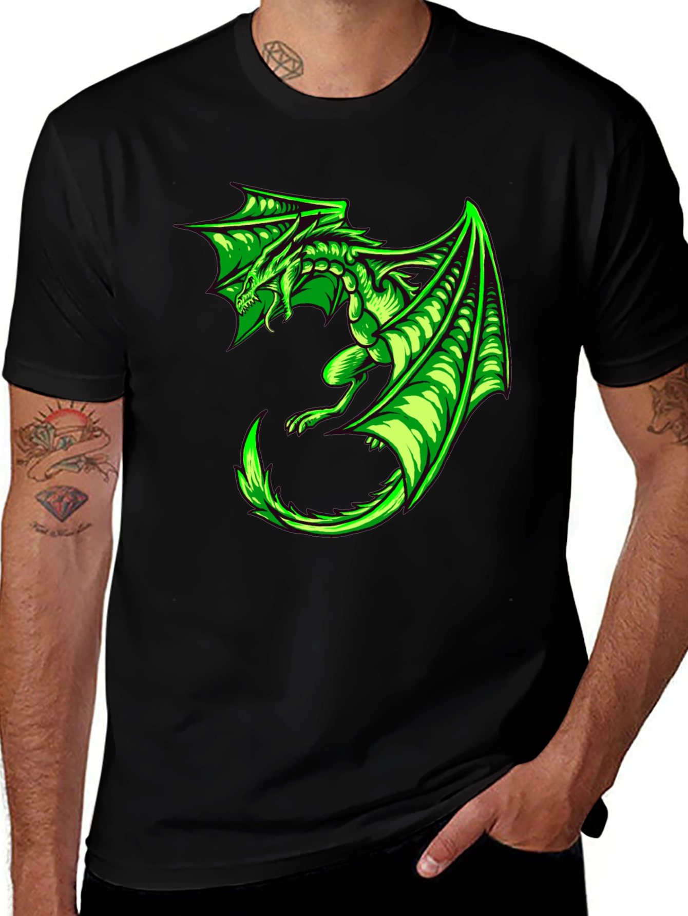 Green Dragon Graphic Tee - Mens