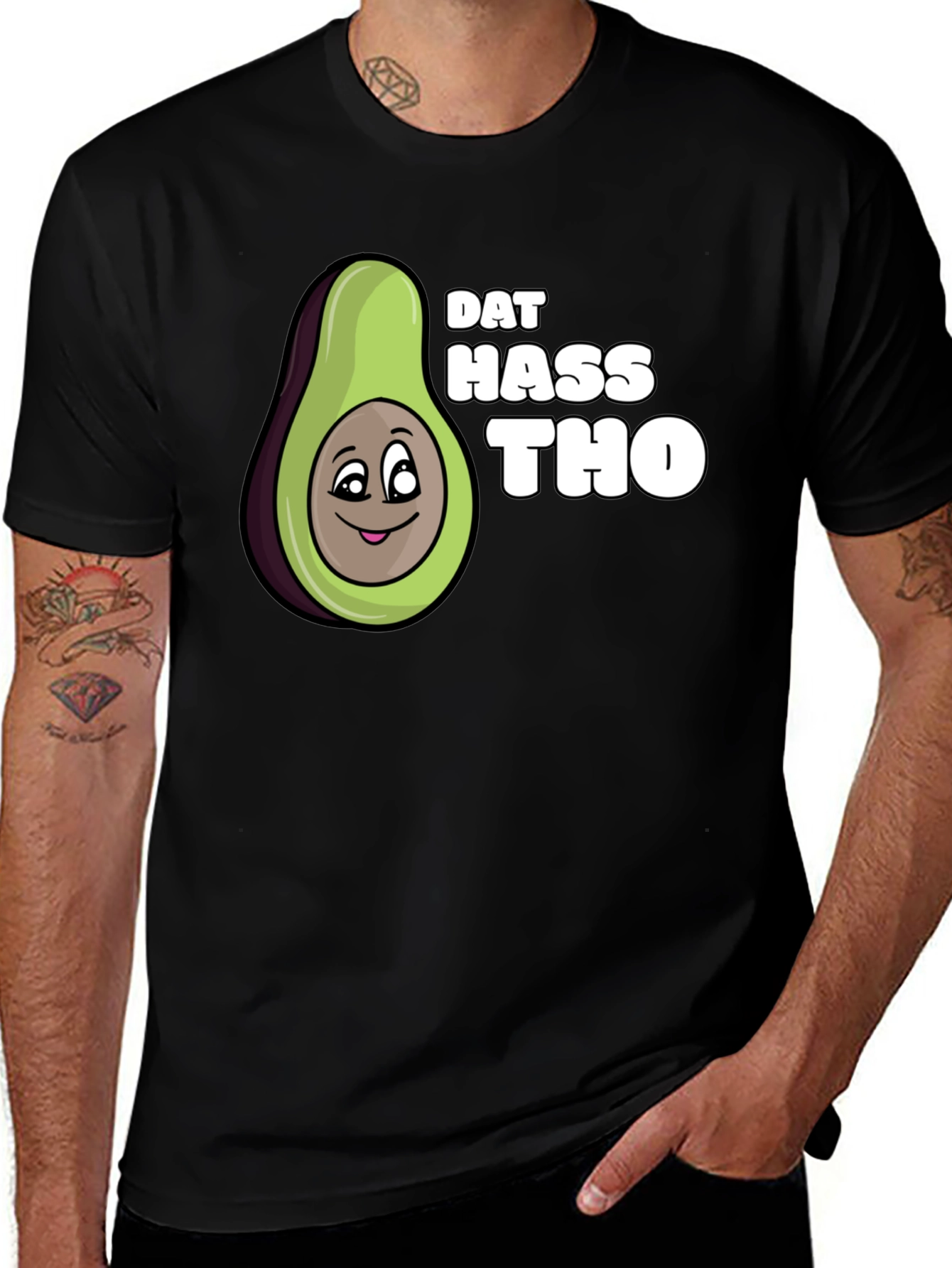 Dat Hass Tho Avocado Black T-Shirt Funny Tee
