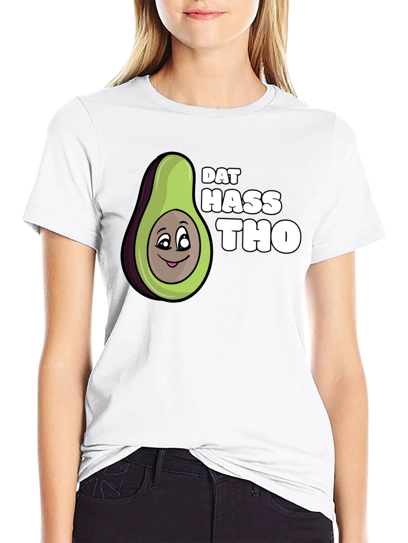 Dat Hass Tho Avocado Black T-Shirt Funny Tee