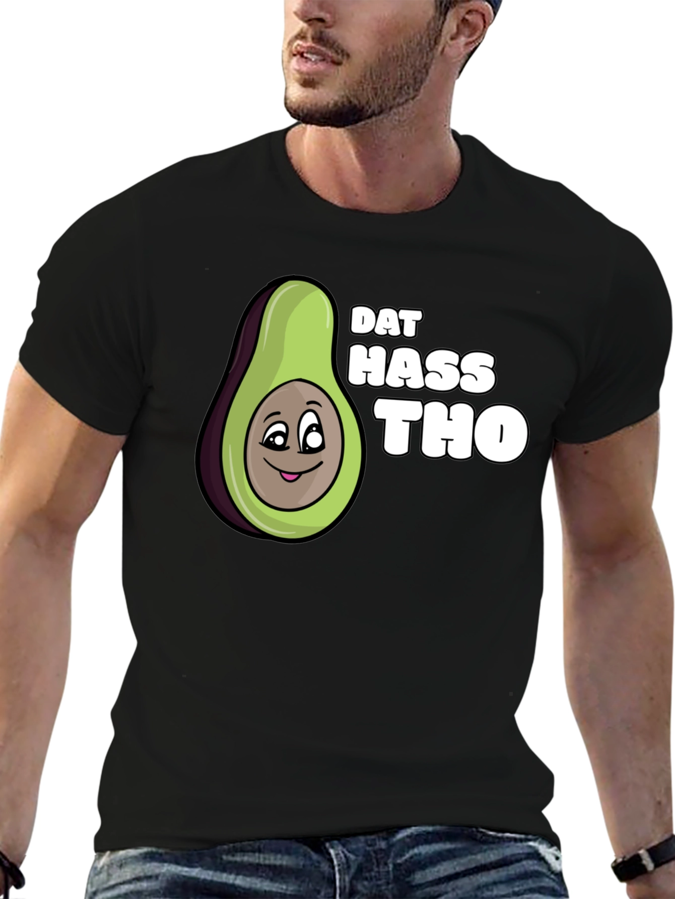 Dat Hass Tho Avocado Black T-Shirt Funny Tee
