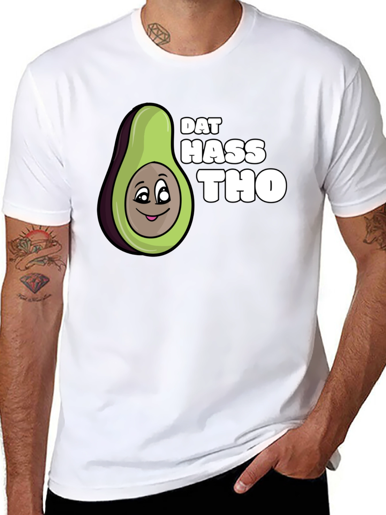 Dat Hass Tho Avocado Black T-Shirt Funny Tee