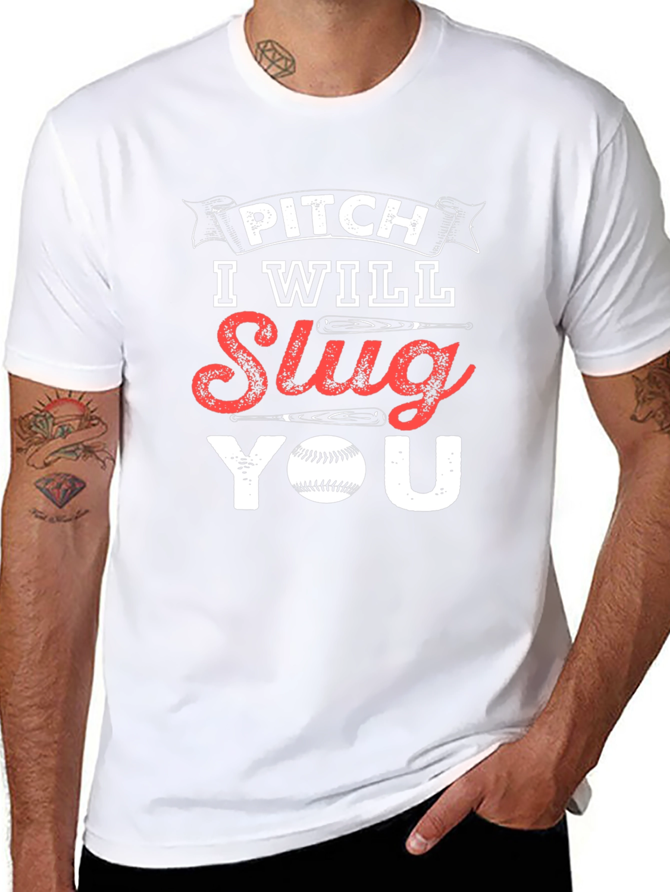 Pitch I Will Slug You Baseball T-Shirt