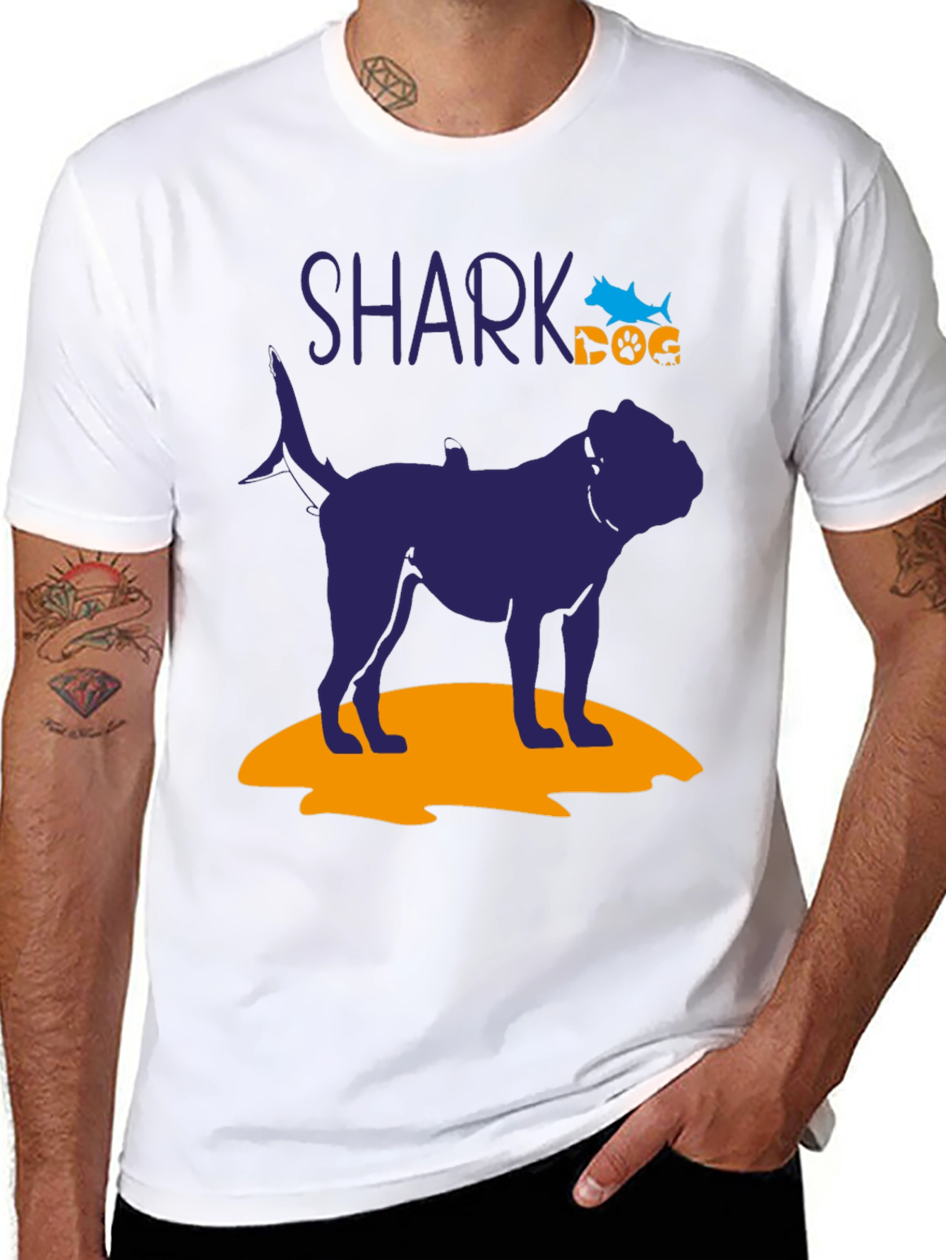 Shark Dog Graphic T-Shirt