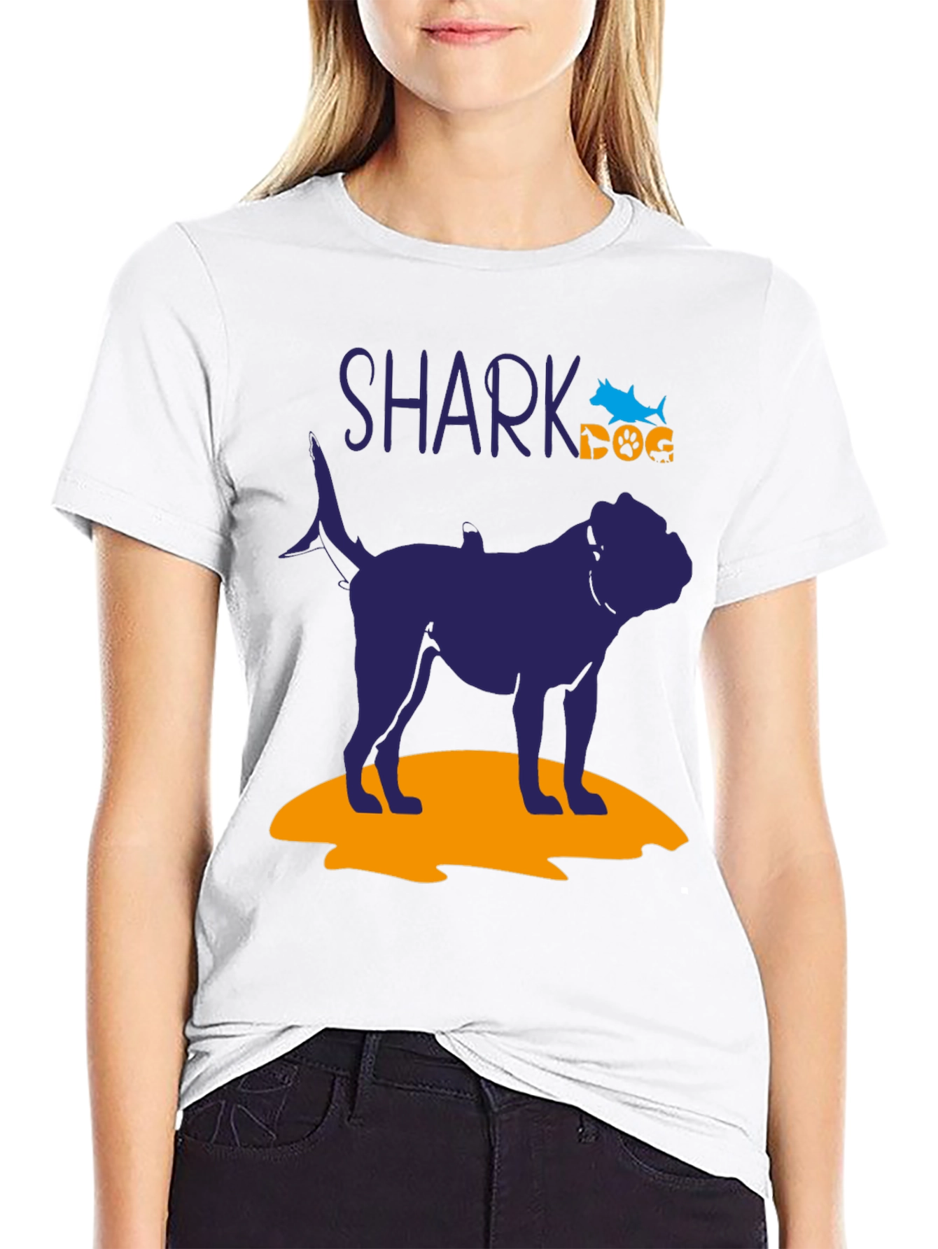 Shark Dog Graphic T-Shirt