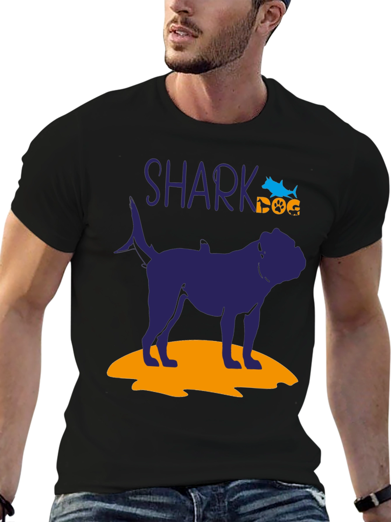 Shark Dog Graphic T-Shirt